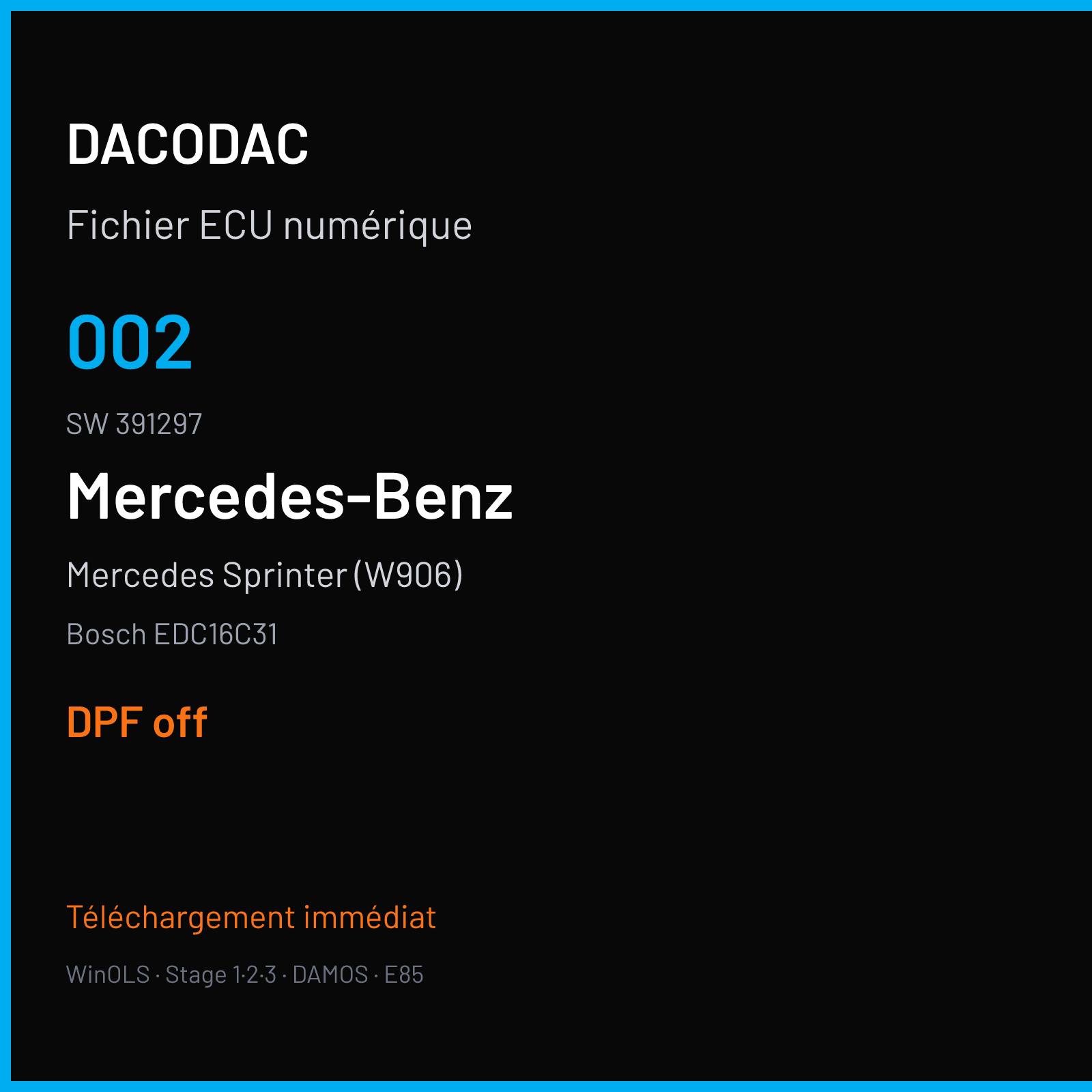 Mercedes Sprinter (W906) — Bosch EDC16C31 — 002 · 391297 — DPF off