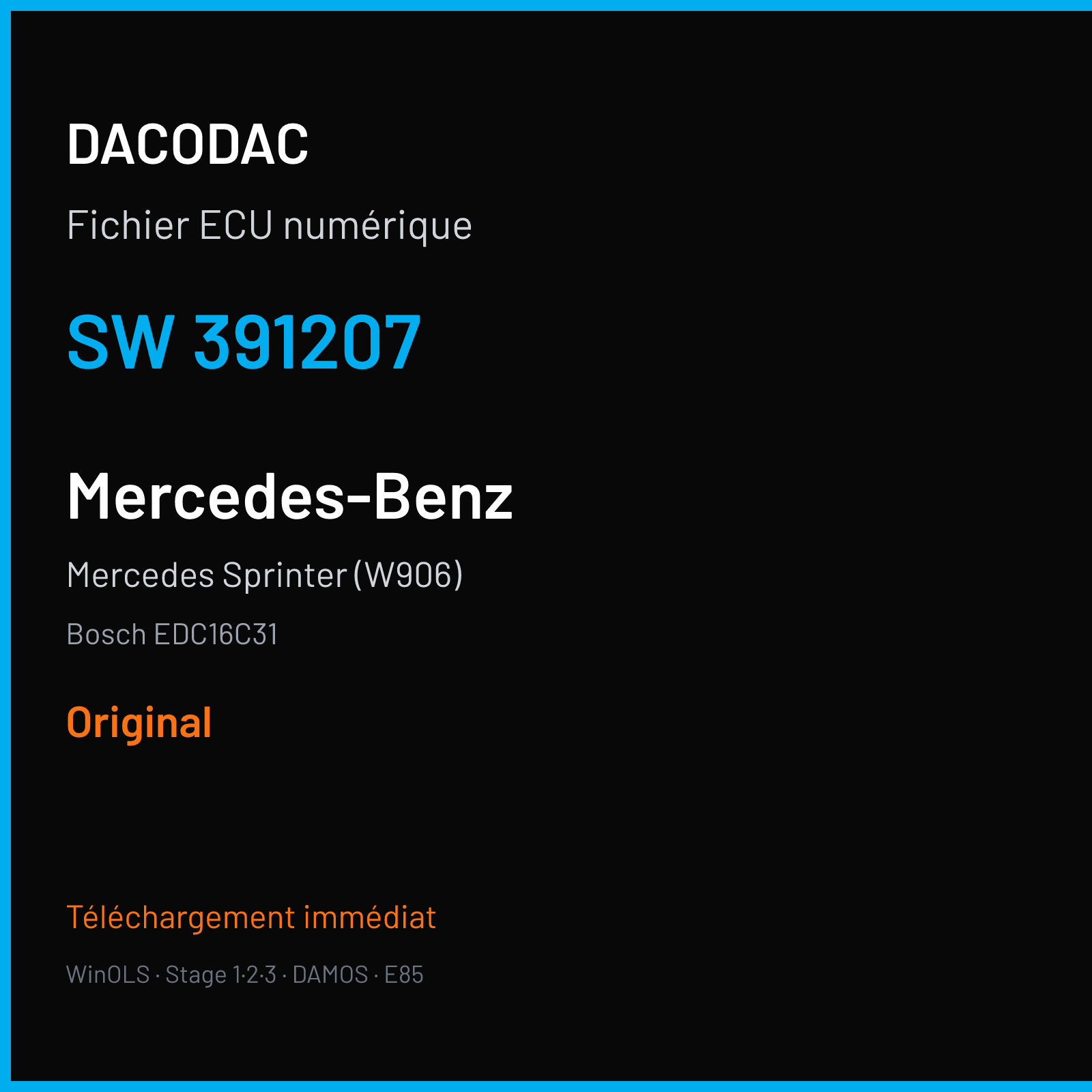 Mercedes Sprinter (W906) (2009) — Bosch EDC16C31 — 391207 — Original