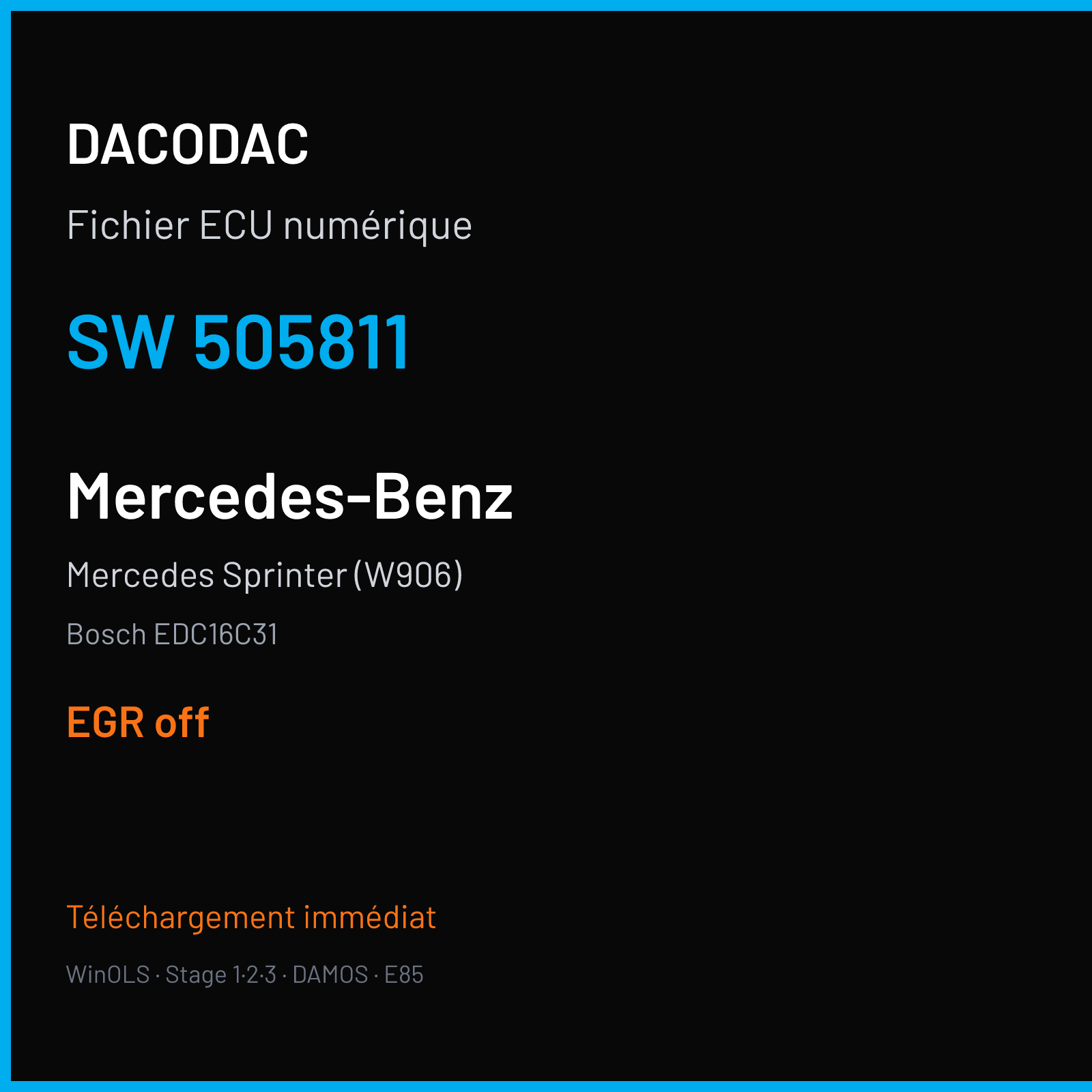 Mercedes Sprinter (W906) — Bosch EDC16C31 — 505811 — EGR off
