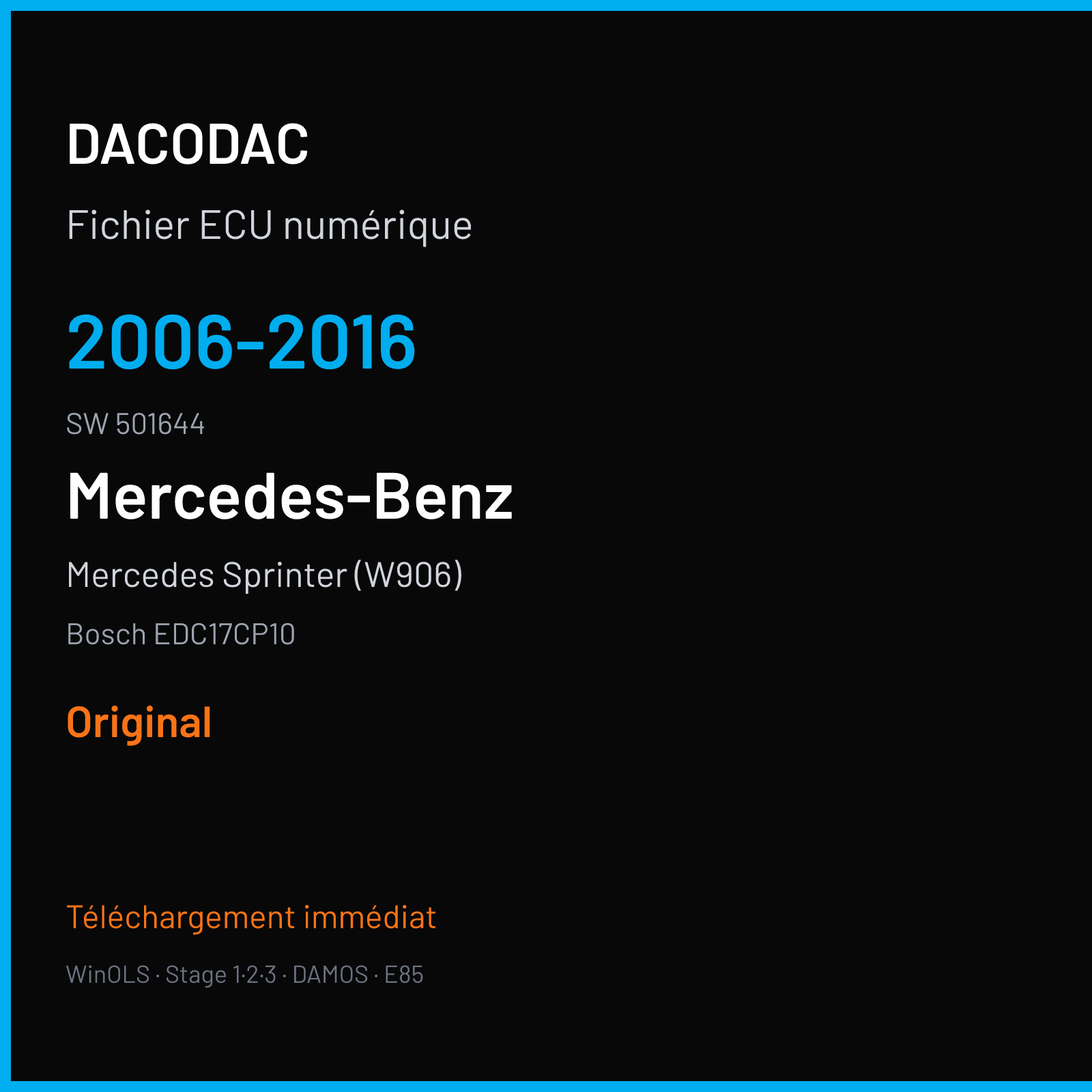 Mercedes Sprinter (W906) (2011) — Bosch EDC17CP10 — 2006-2016 · 501644 — Original