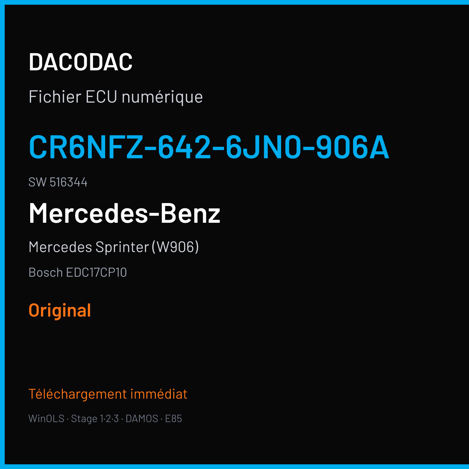 Mercedes Sprinter (W906) (2011) — Bosch EDC17CP10 — CR6NFZ-642-6JN0-906A · 516344 — Original