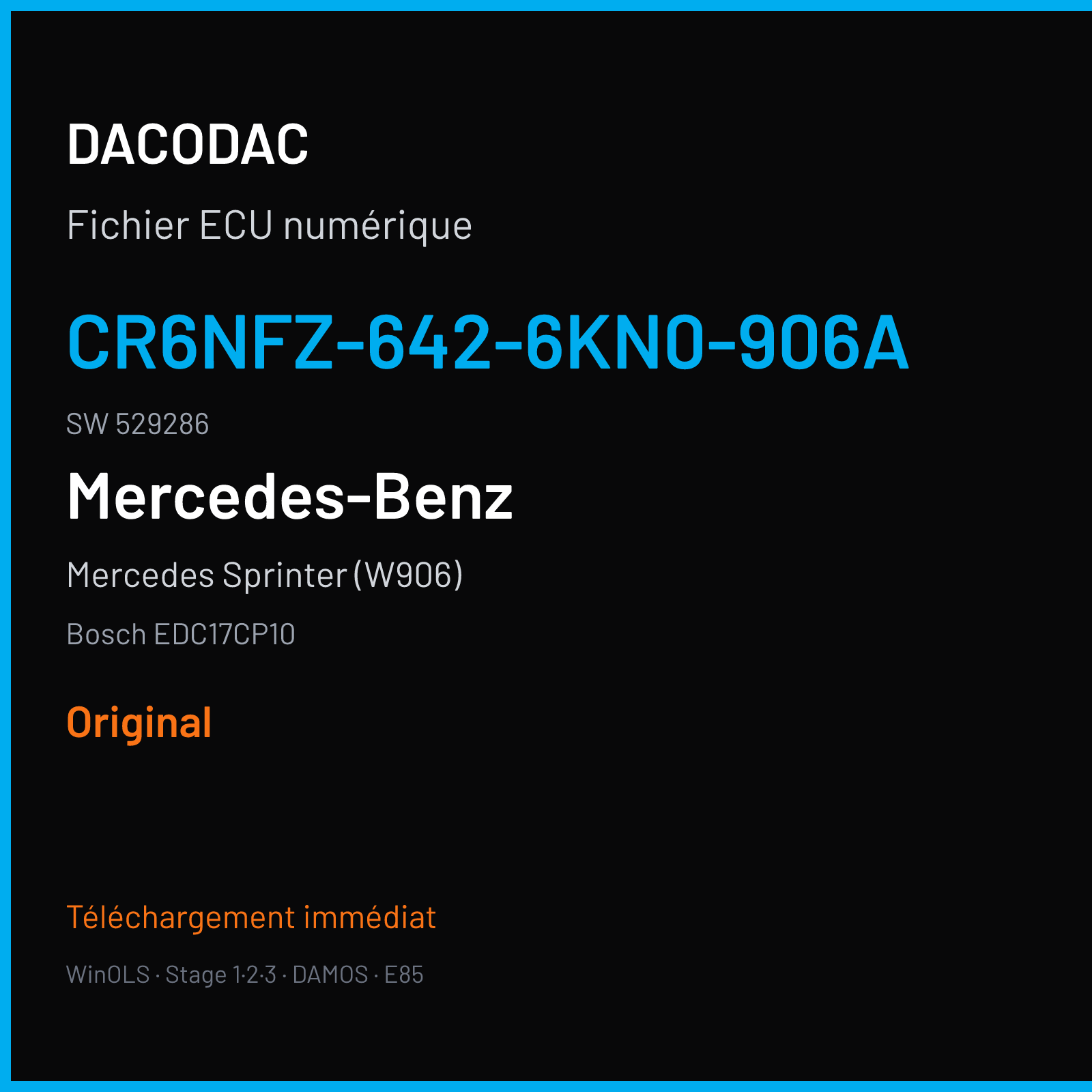 Mercedes Sprinter (W906) (2013) — Bosch EDC17CP10 — CR6NFZ-642-6KN0-906A · 529286 — Original