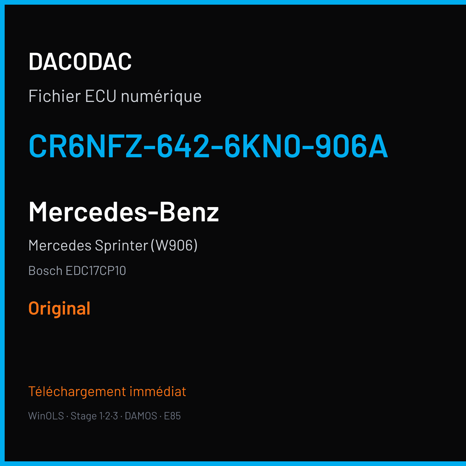Mercedes Sprinter (W906) (2012) — Bosch EDC17CP10 — CR6NFZ-642-6KN0-906A — Original