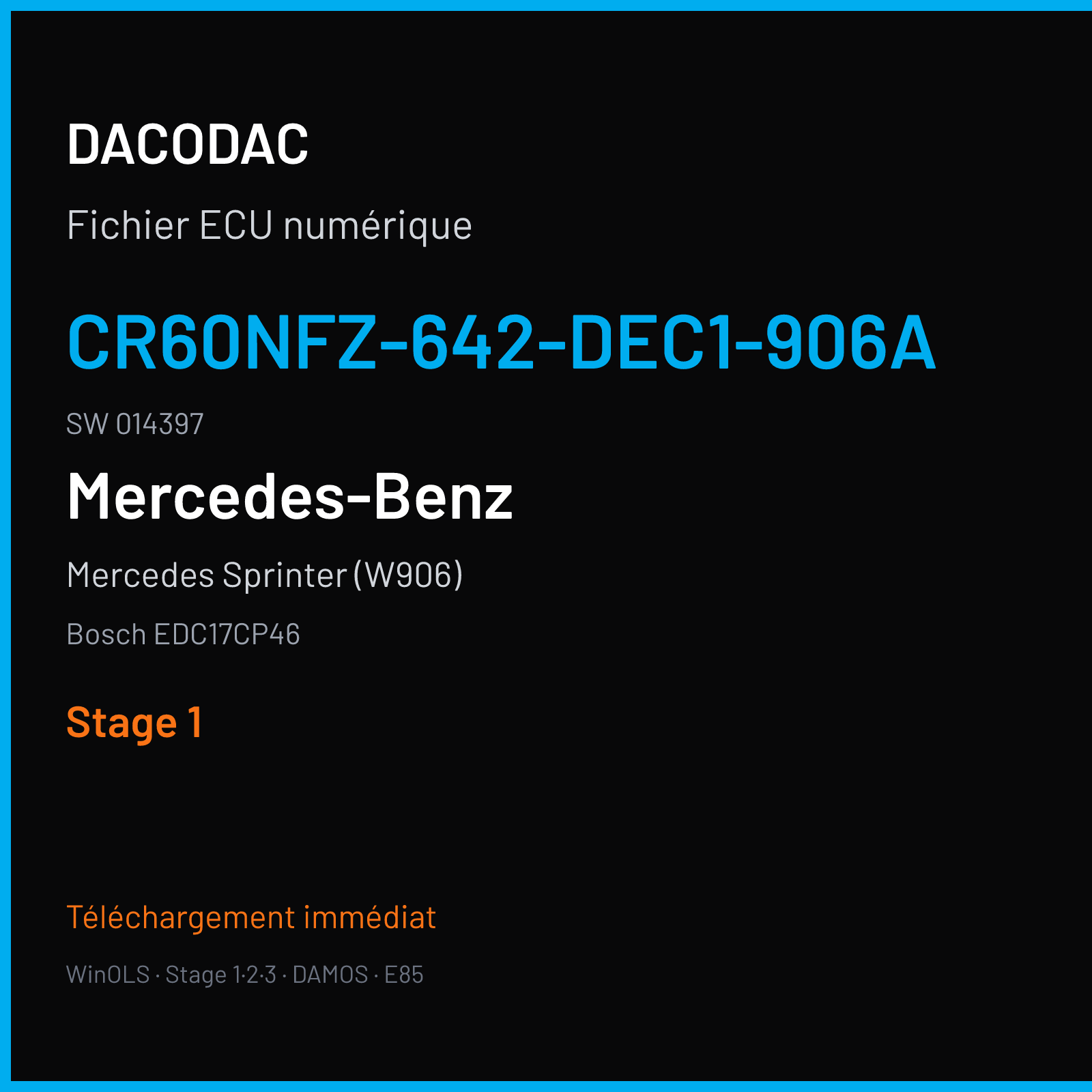 Mercedes Sprinter (W906) (2010) — Bosch EDC17CP46 — CR60NFZ-642-DEC1-906A · 014397 — Stage 1