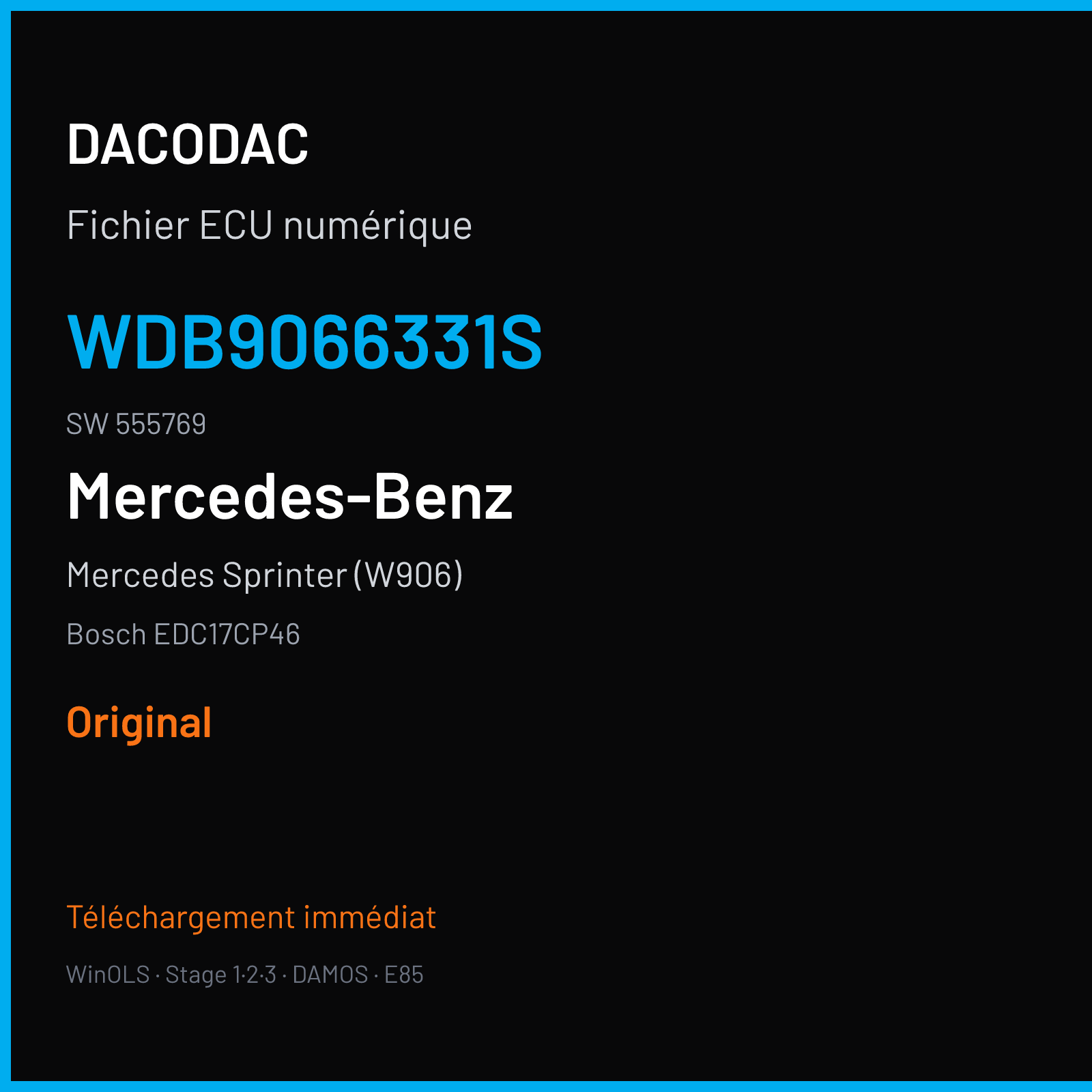 Mercedes Sprinter (W906) (2001) — Bosch EDC17CP46 — WDB9066331S · 555769 — Original