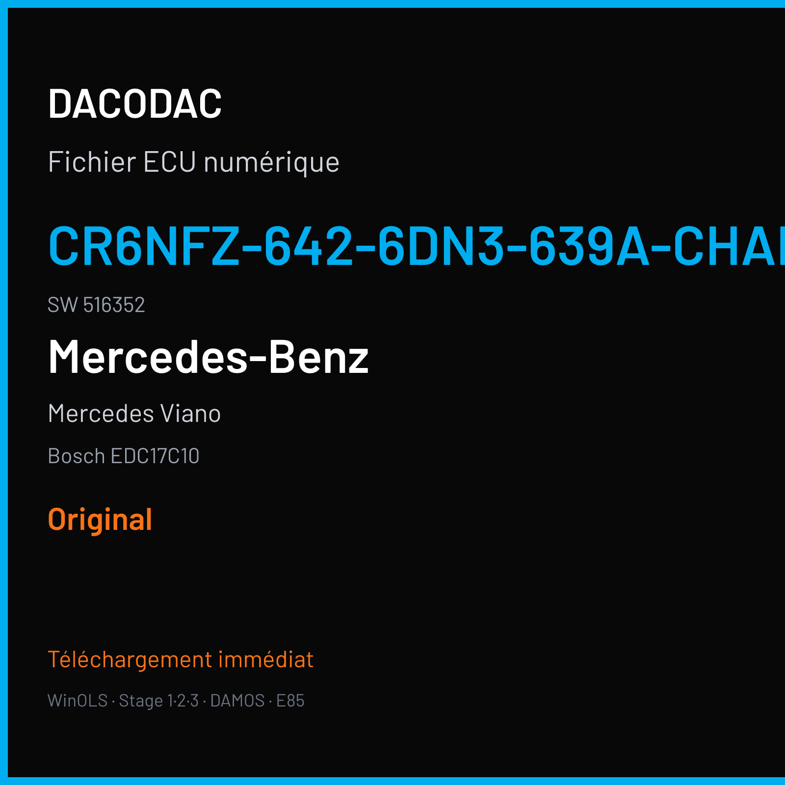 Mercedes Viano (2012) — Bosch EDC17C10 — CR6NFZ-642-6DN3-639A-CHARGE4 · 516352 — Original