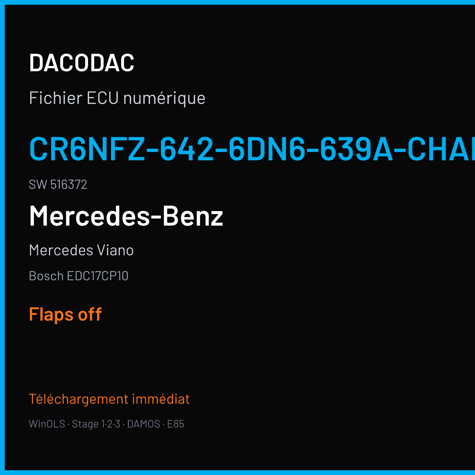 Mercedes Viano (2013) — Bosch EDC17CP10 — CR6NFZ-642-6DN6-639A-CHARGE4 · 516372 — Flaps off