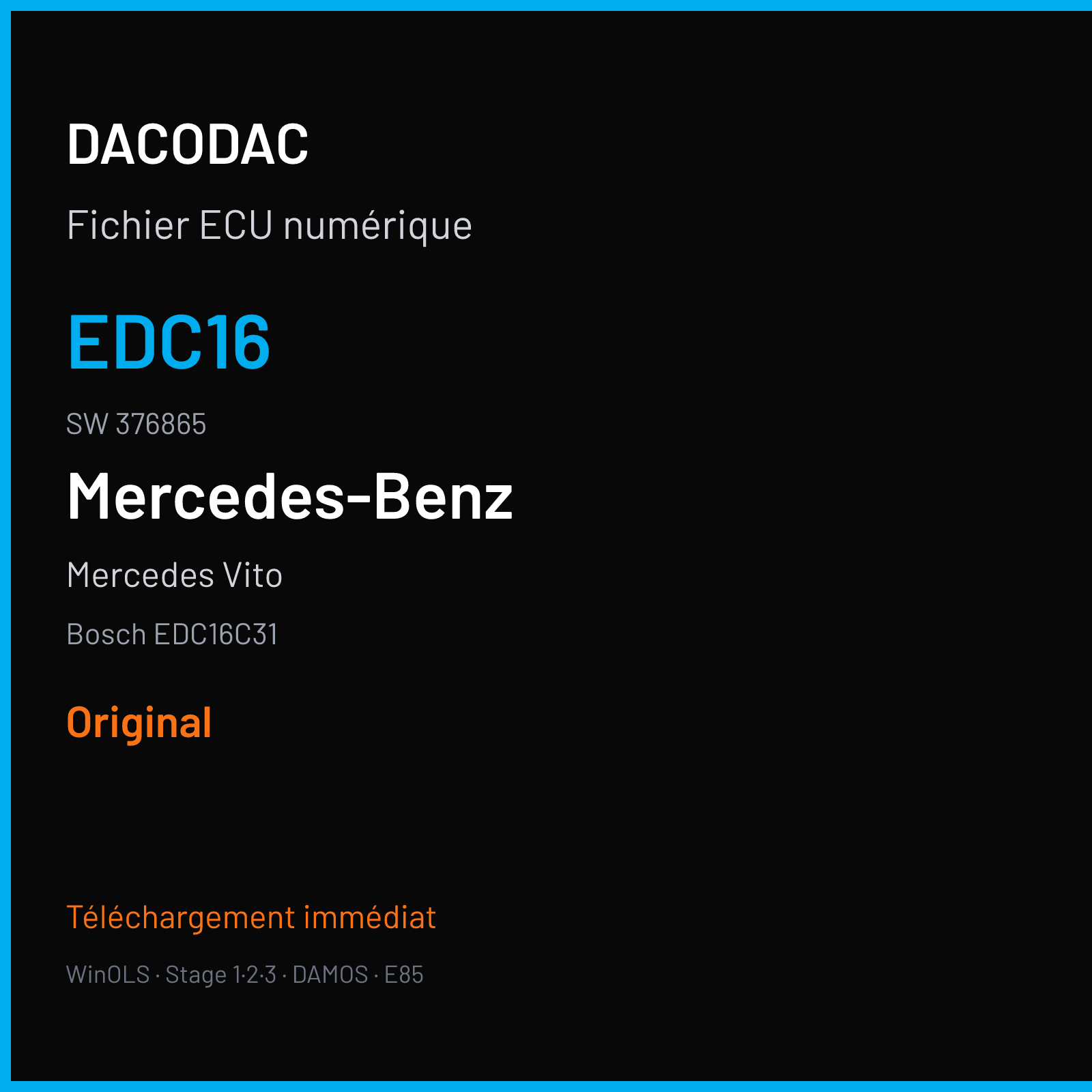 Mercedes Vito (2006) — Bosch EDC16C31 — EDC16 · 376865 — Original