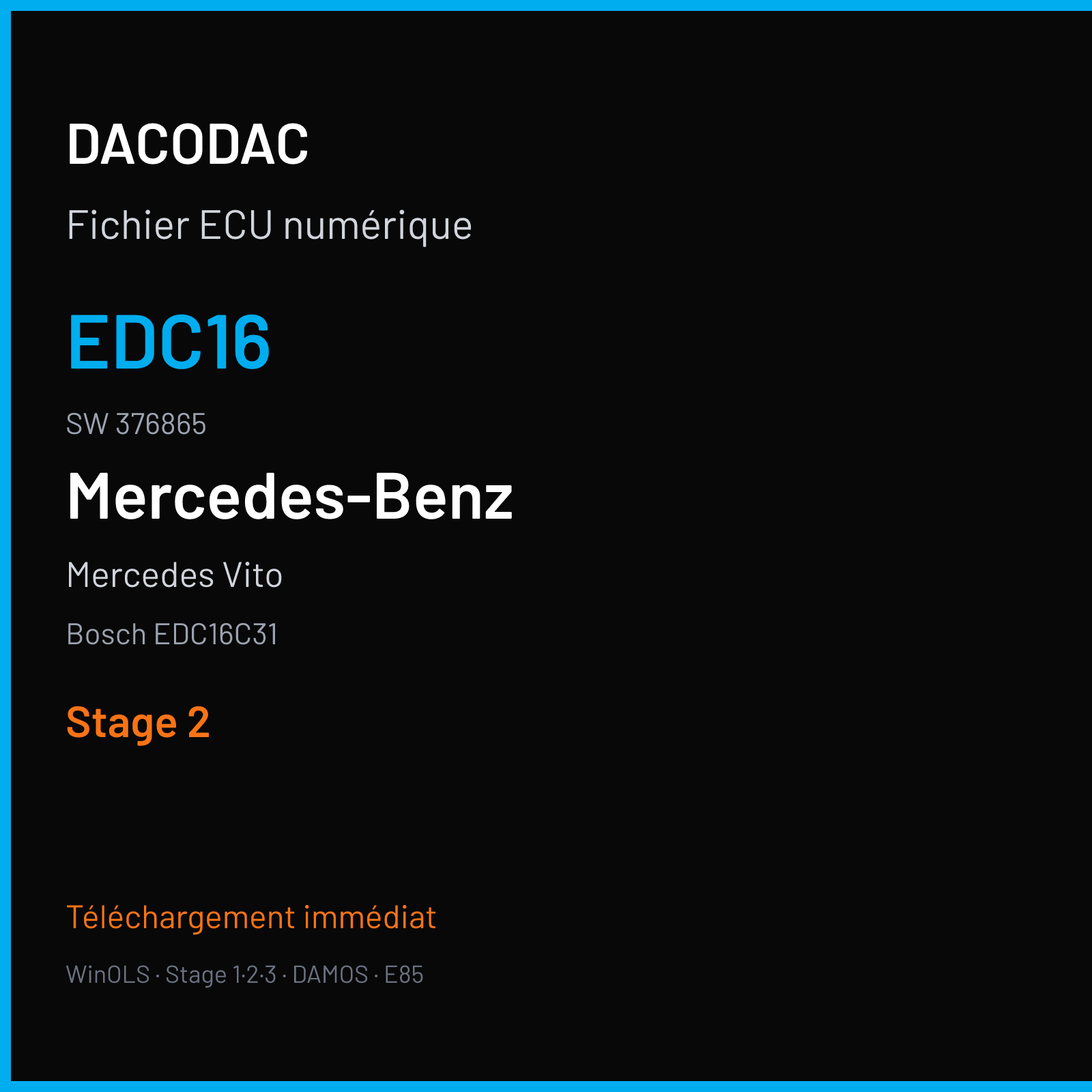 Mercedes Vito (2006) — Bosch EDC16C31 — EDC16 · 376865 — Stage 2