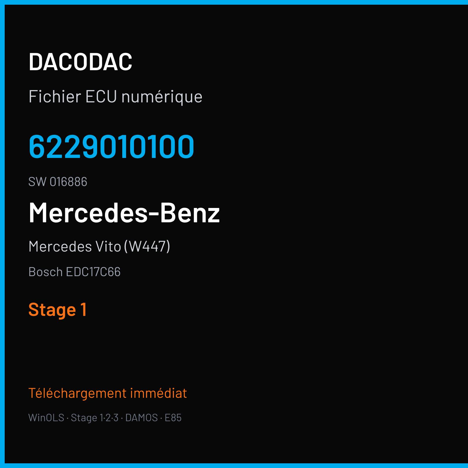 Mercedes Vito (W447) (2017) — Bosch EDC17C66 — 6229010100 · 016886 — Stage 1