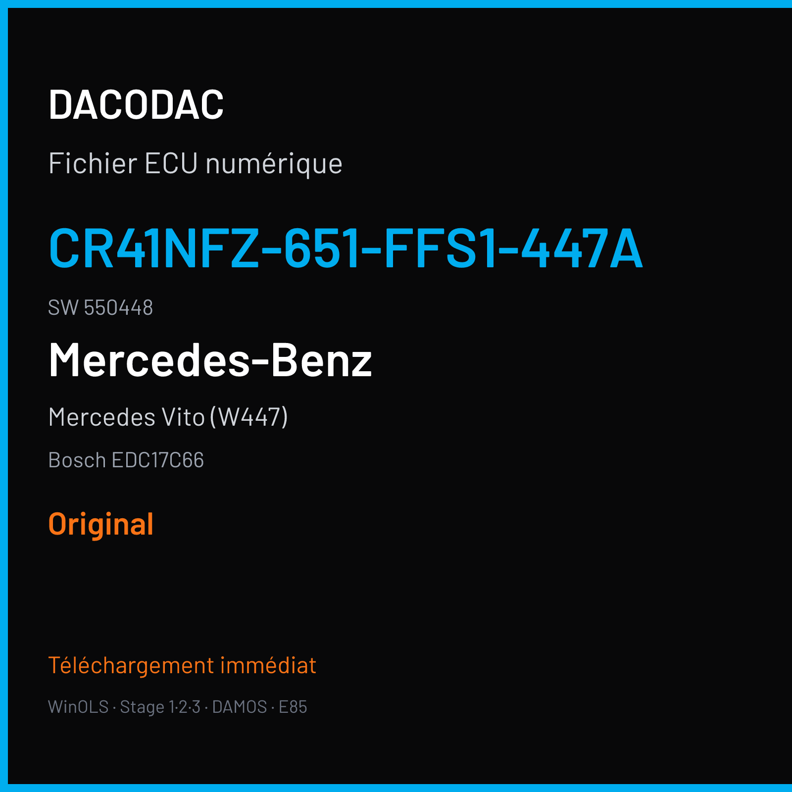 Mercedes Vito (W447) (2015) — Bosch EDC17C66 — CR41NFZ-651-FFS1-447A · 550448 — Original