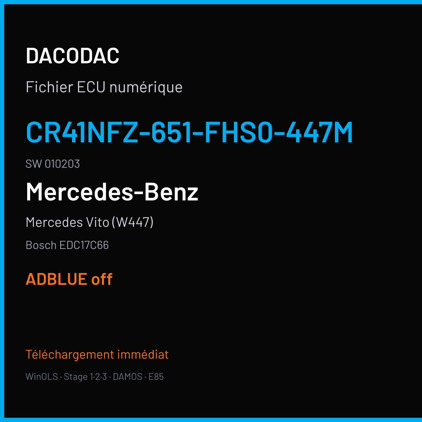 Mercedes Vito (W447) (2016) — Bosch EDC17C66 — CR41NFZ-651-FHS0-447M · 010203 — ADBLUE off