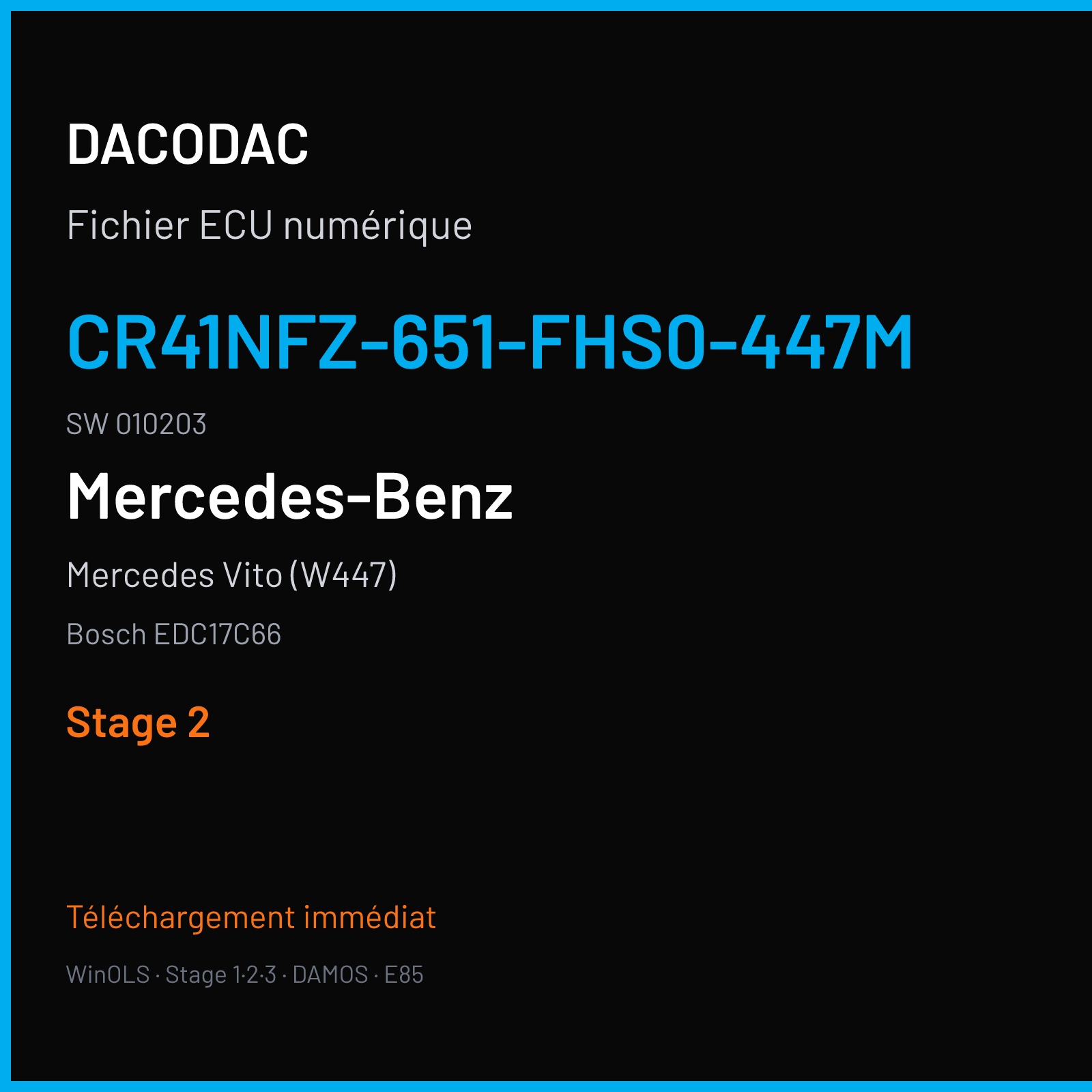 Mercedes Vito (W447) (2016) — Bosch EDC17C66 — CR41NFZ-651-FHS0-447M · 010203 — Stage 2