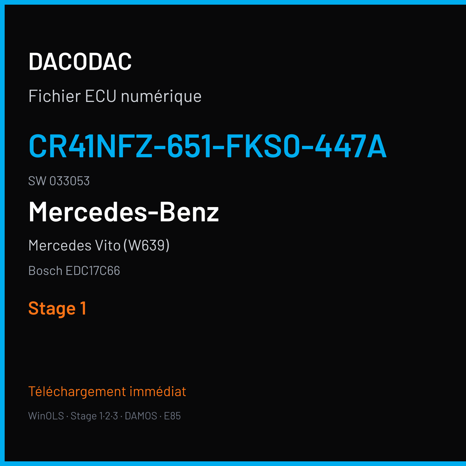 Mercedes Vito (W639) (2019) — Bosch EDC17C66 — CR41NFZ-651-FKS0-447A · 033053 — Stage 1