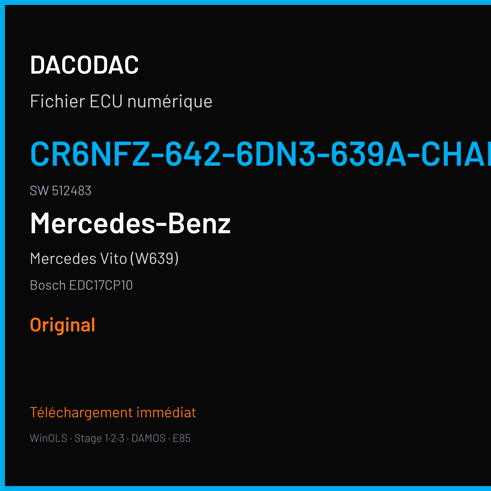Mercedes Vito (W639) (2010) — Bosch EDC17CP10 — CR6NFZ-642-6DN3-639A-CHARGE4 · 512483 — Original