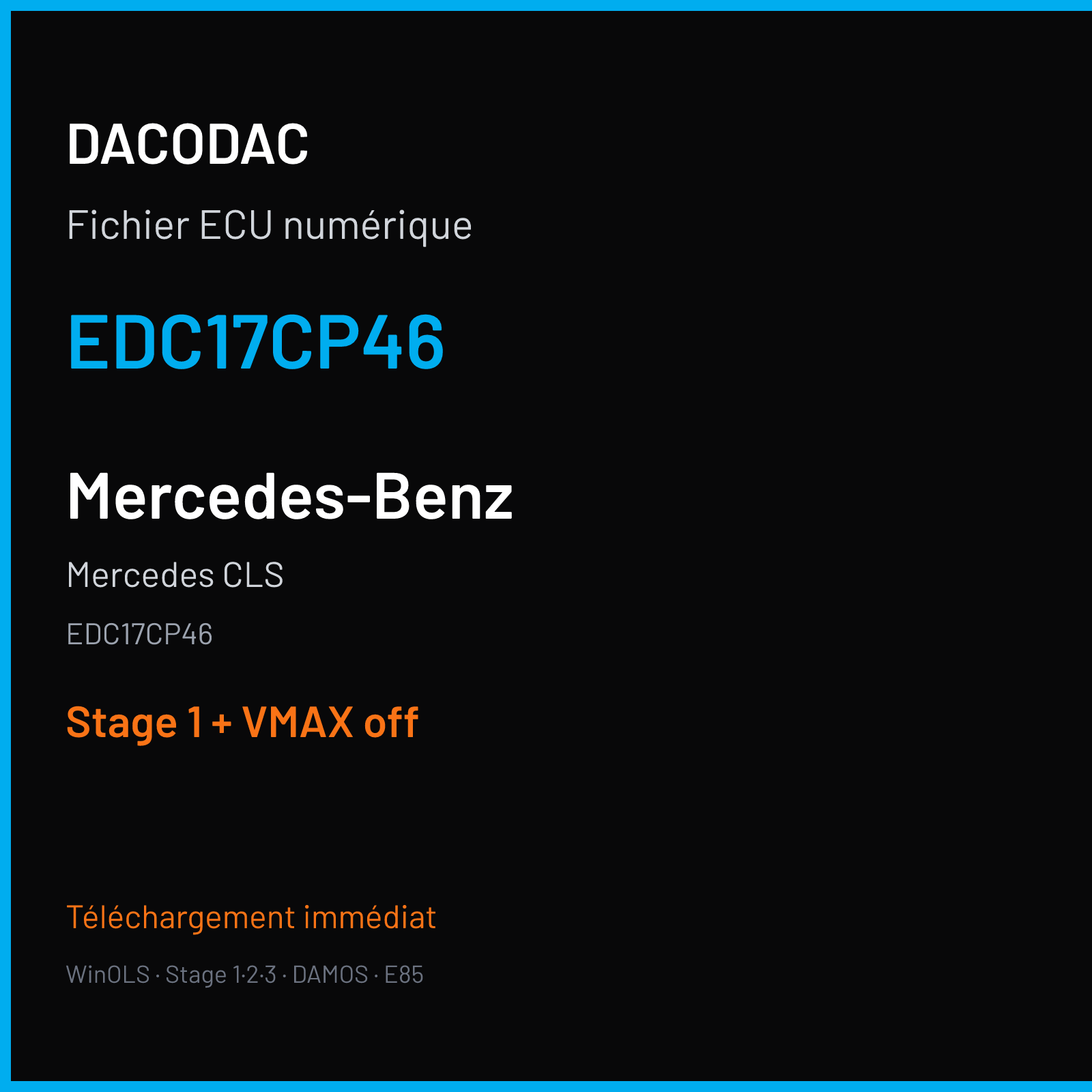 Mercedes CLS (2012) — EDC17CP46 — EDC17CP46 — Stage 1 + VMAX off