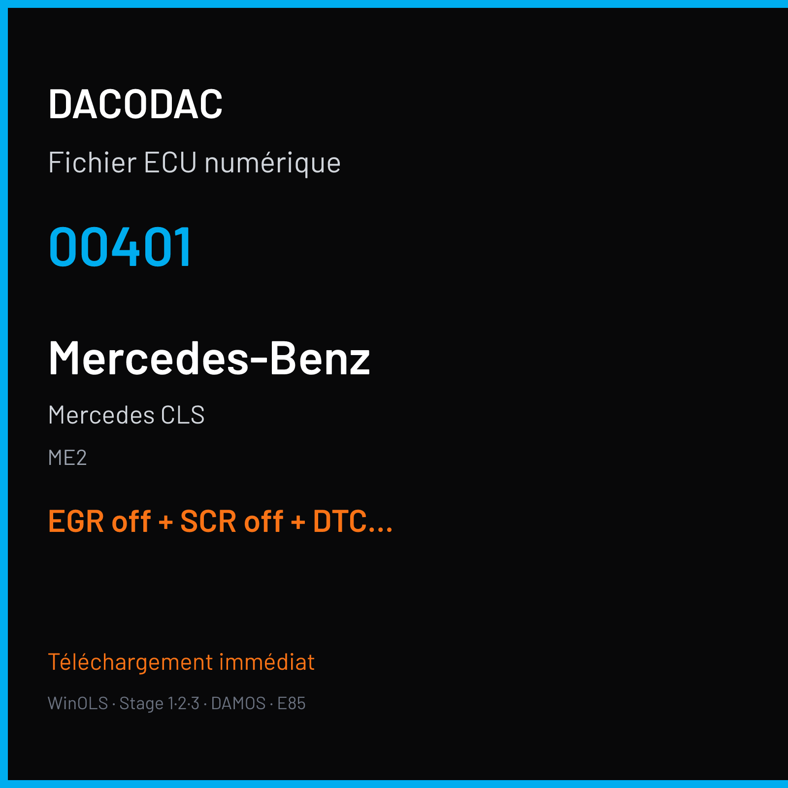 Mercedes CLS (2012) — ME2 — 00401 — EGR off + SCR off + DTC off