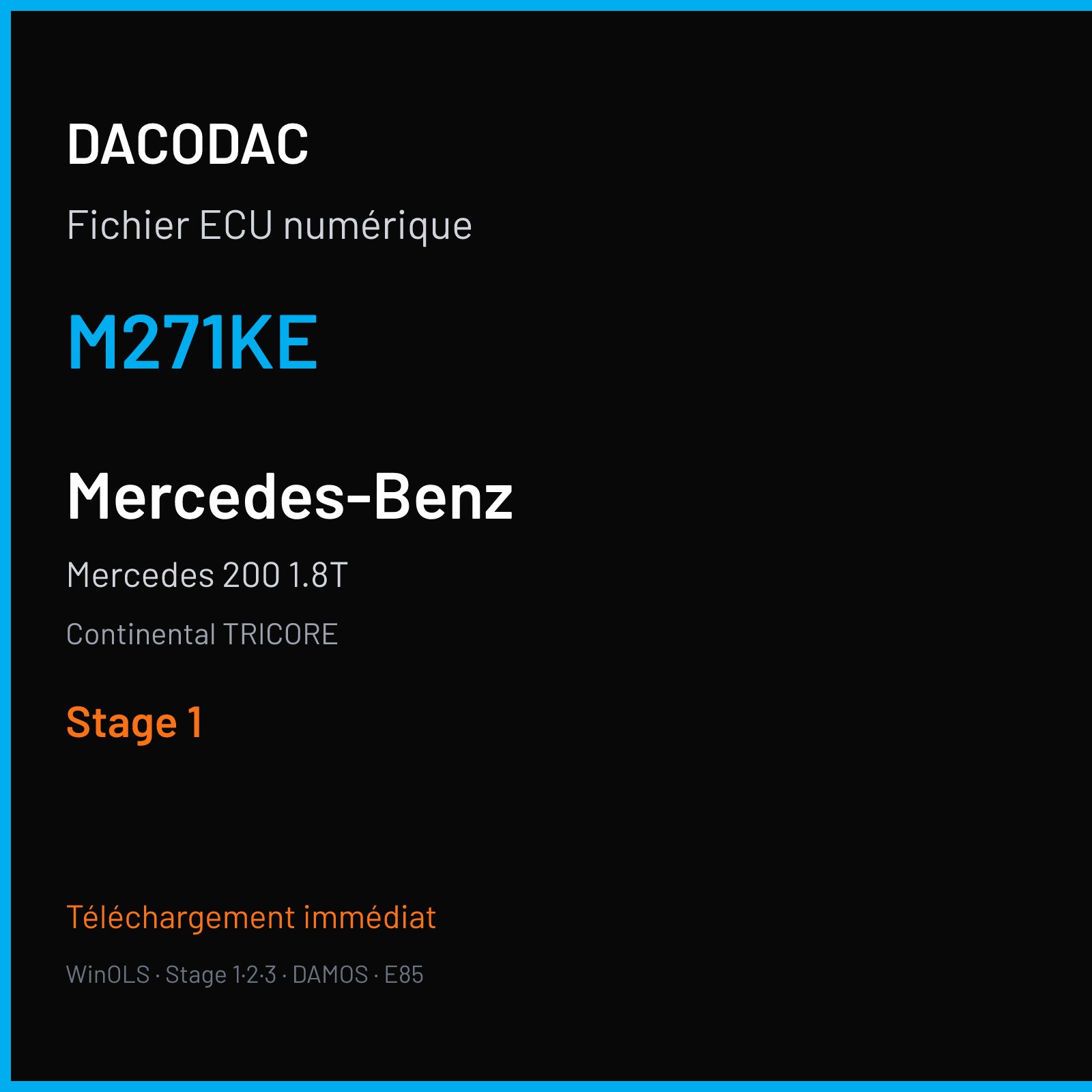 Mercedes 200 1.8T (2011) — Continental TRICORE — M271KE — Stage 1