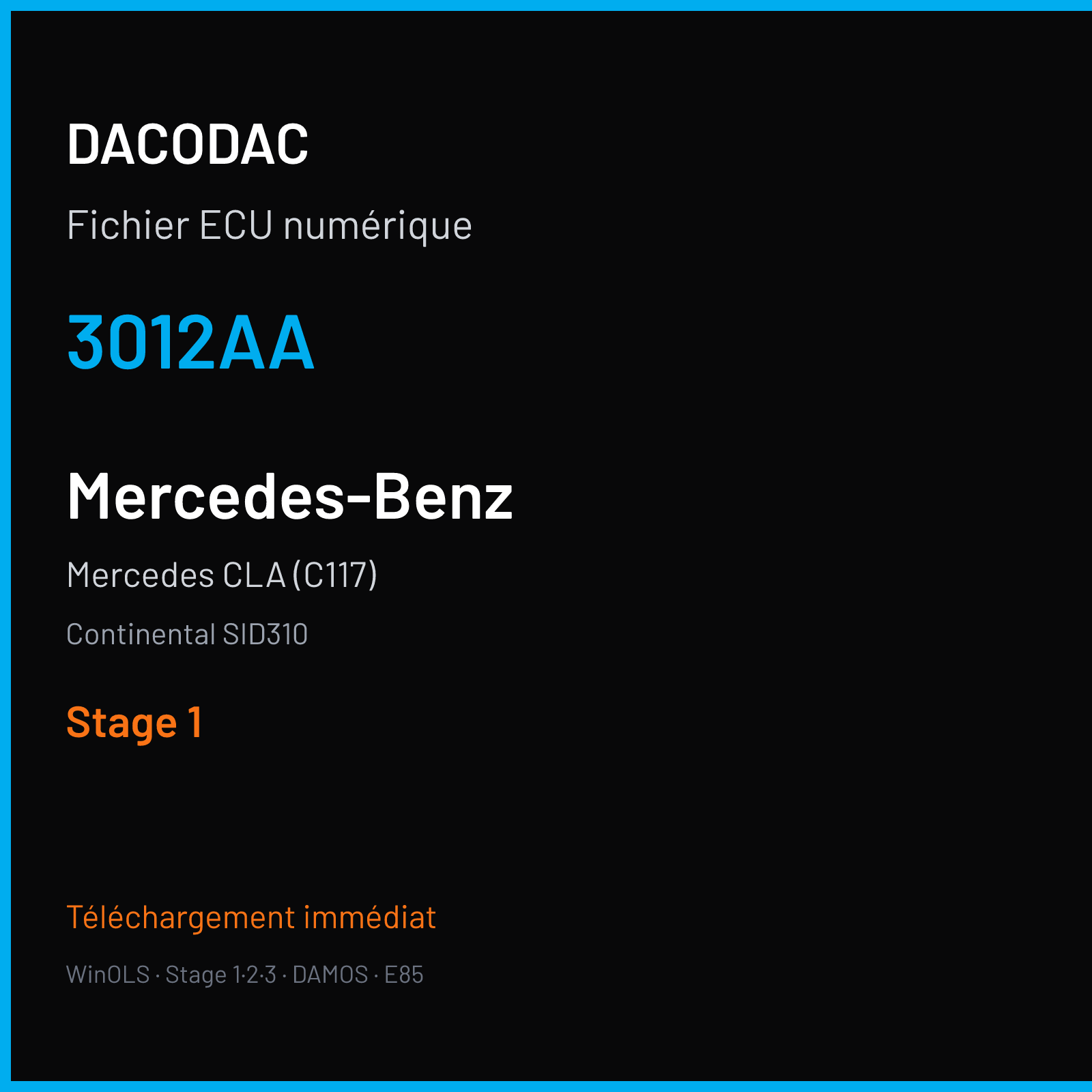 Mercedes CLA (C117) (2016) — Continental SID310 — 3012AA — Stage 1