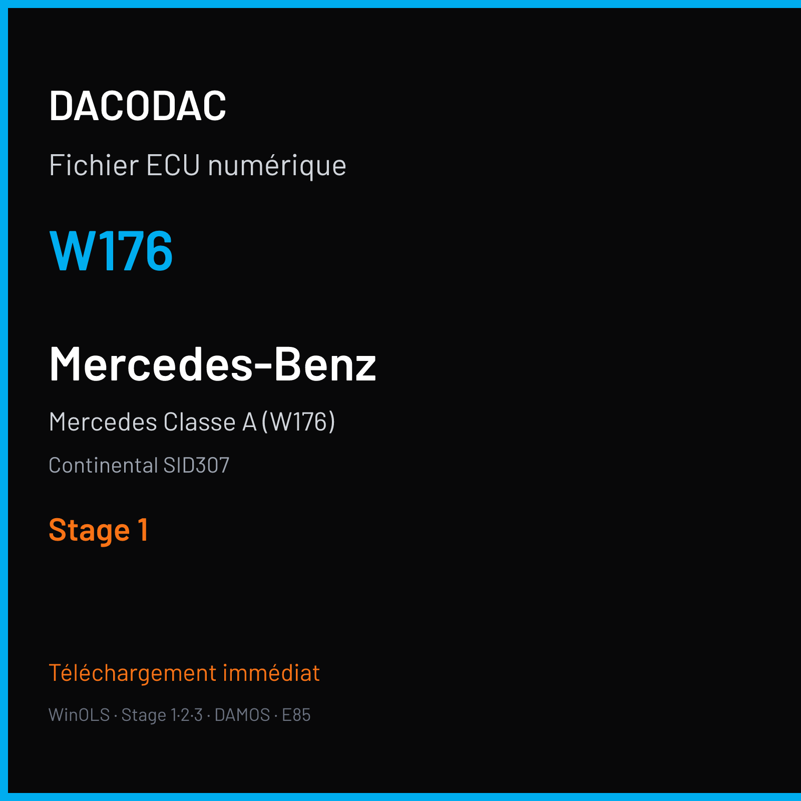 Mercedes Classe A (W176) (2014) — Continental SID307 — W176 — Stage 1