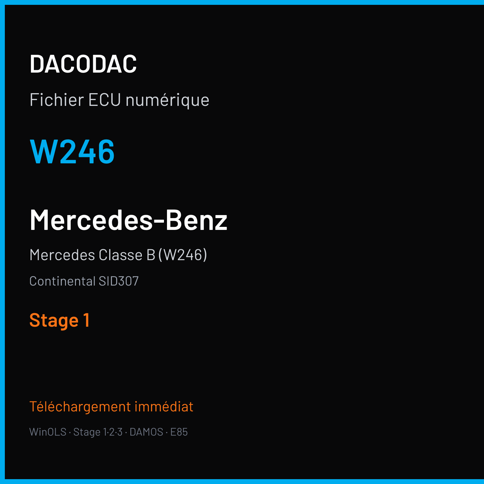 Mercedes Classe B (W246) (2014) — Continental SID307 — W246 — Stage 1