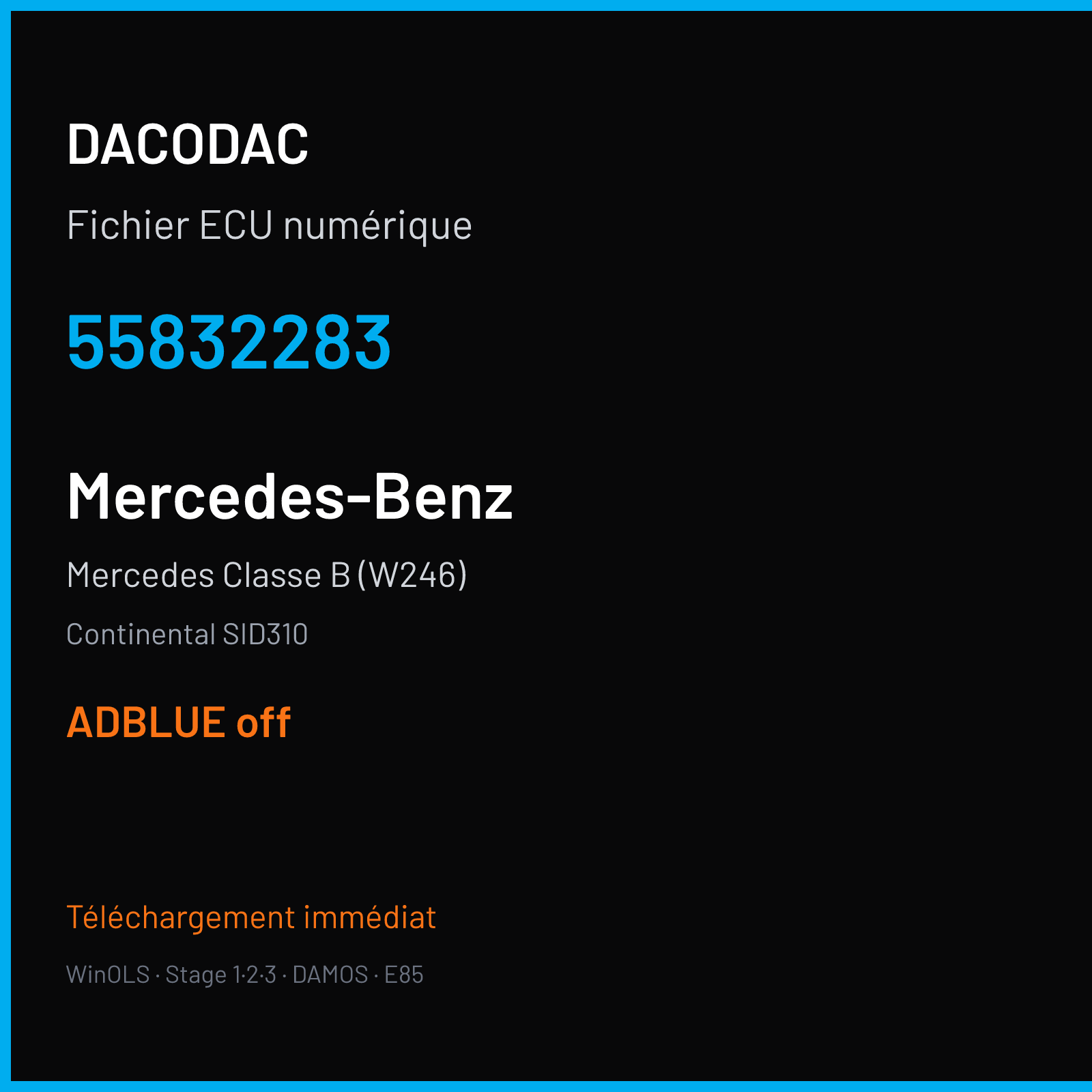 Mercedes Classe B (W246) (2015) — Continental SID310 — 55832283 — ADBLUE off