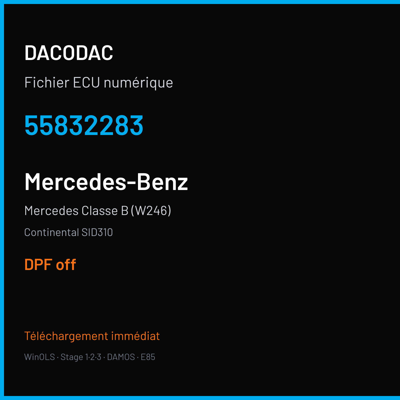 Mercedes Classe B (W246) (2015) — Continental SID310 — 55832283 — DPF off