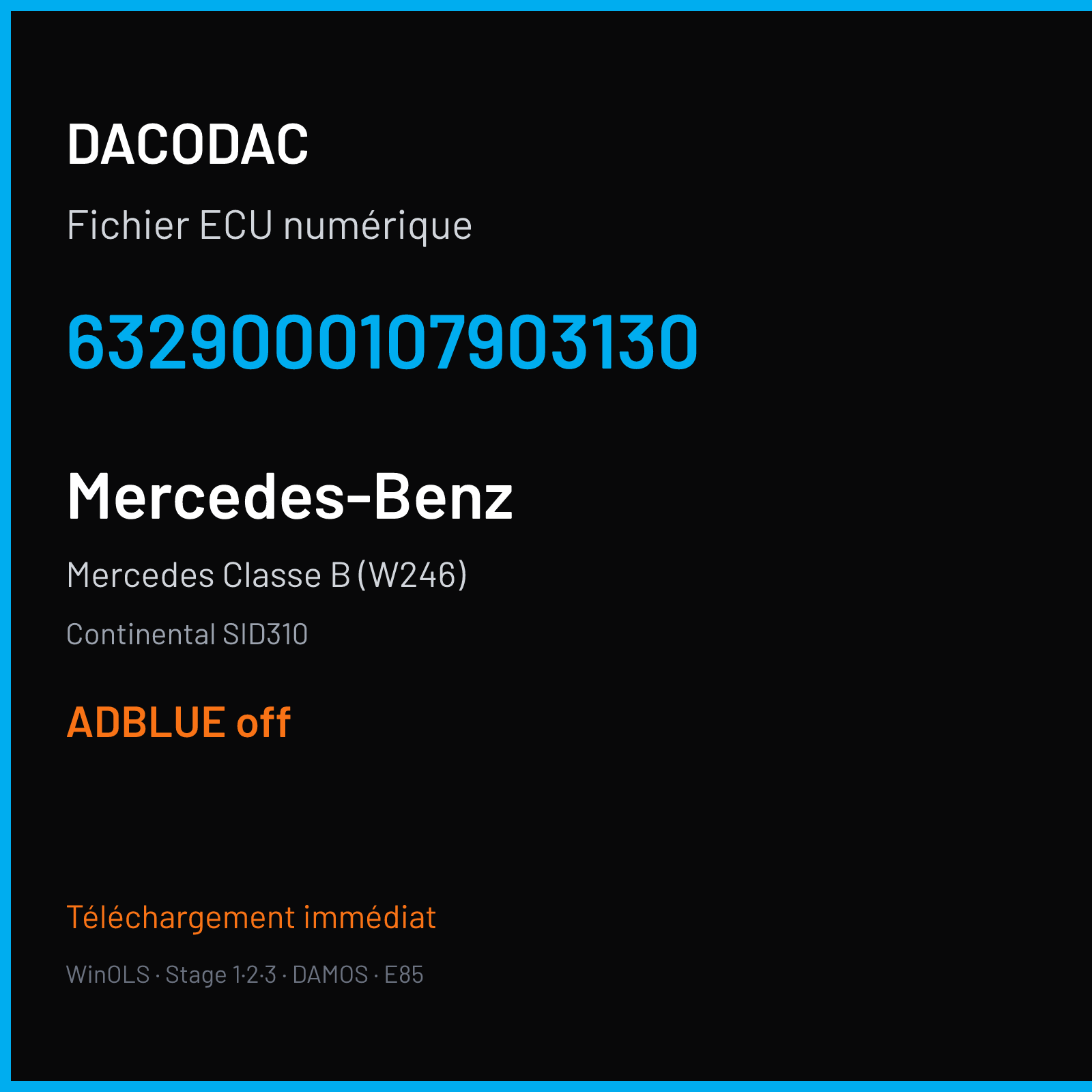 Mercedes Classe B (W246) (2015) — Continental SID310 — 6329000107903130 — ADBLUE off
