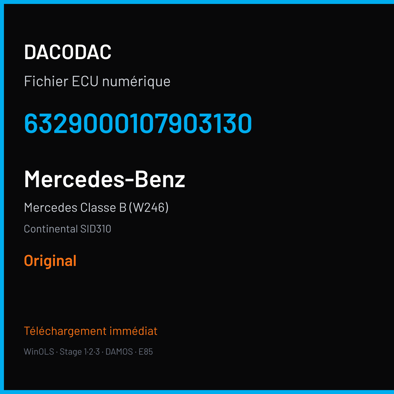 Mercedes Classe B (W246) (2015) — Continental SID310 — 6329000107903130 — Original