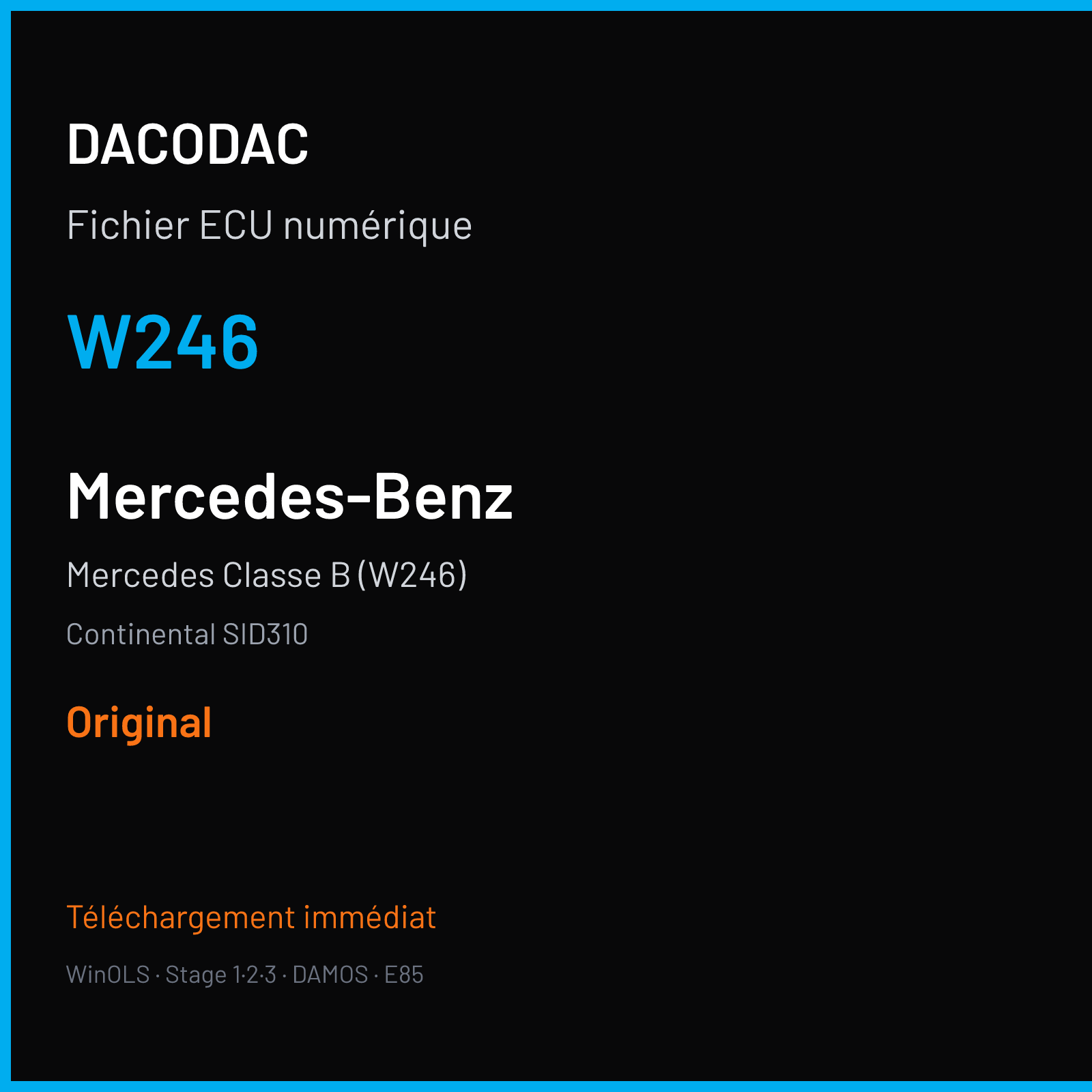 Mercedes Classe B (W246) (2014) — Continental SID310 — W246 — Original