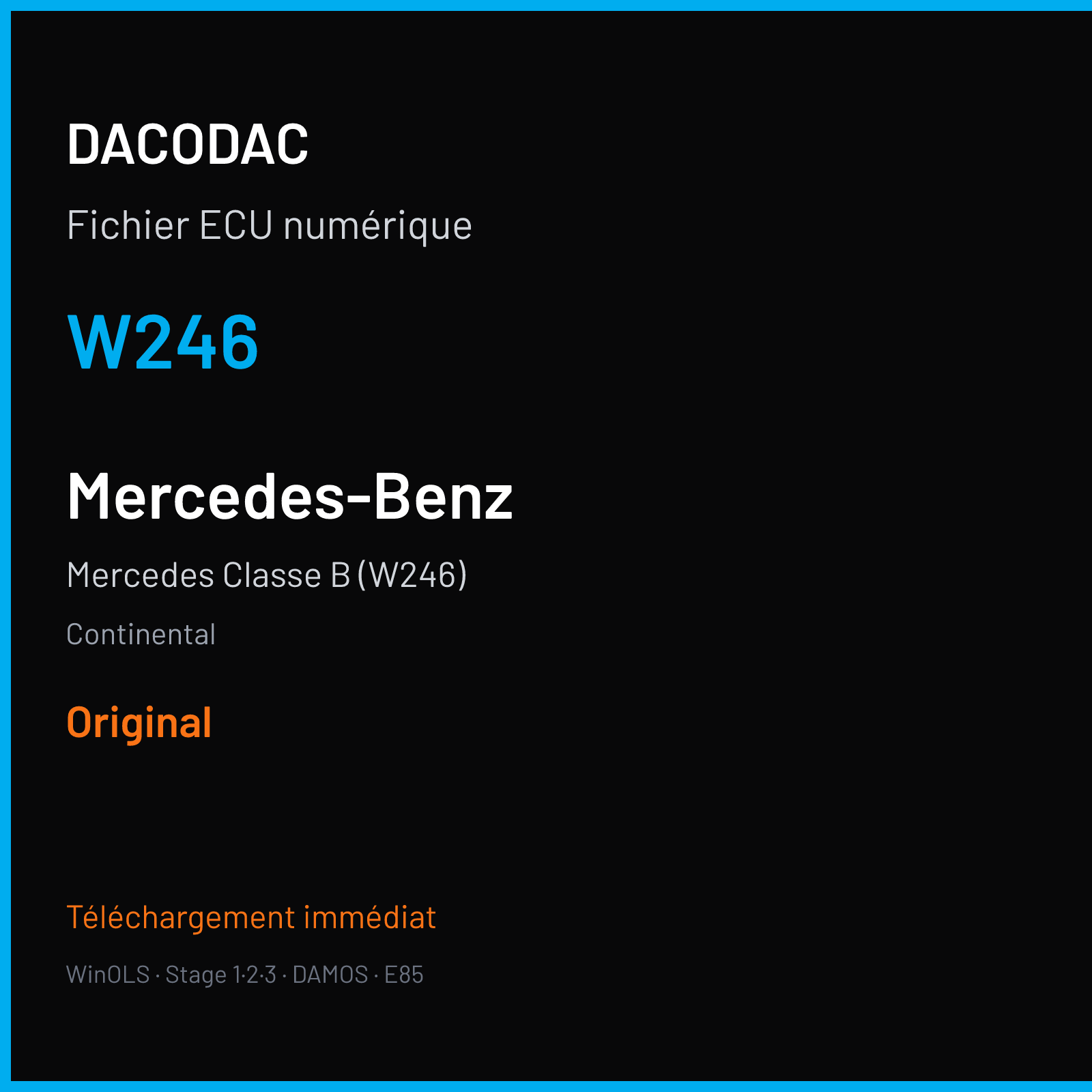 Mercedes Classe B (W246) (2014) — Continental — W246 — Original