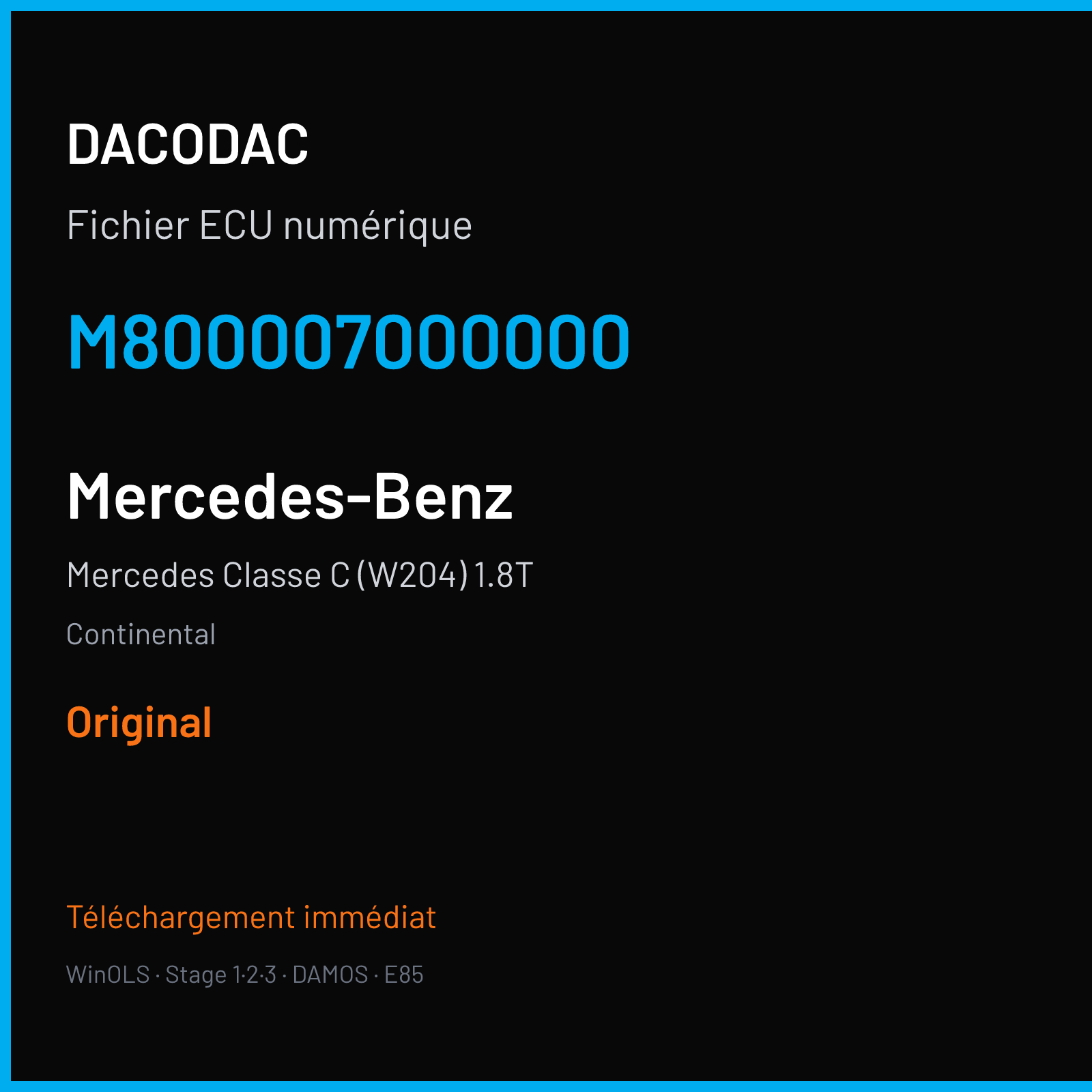Mercedes Classe C (W204) 1.8T (2012) — Continental — M800007000000 — Original