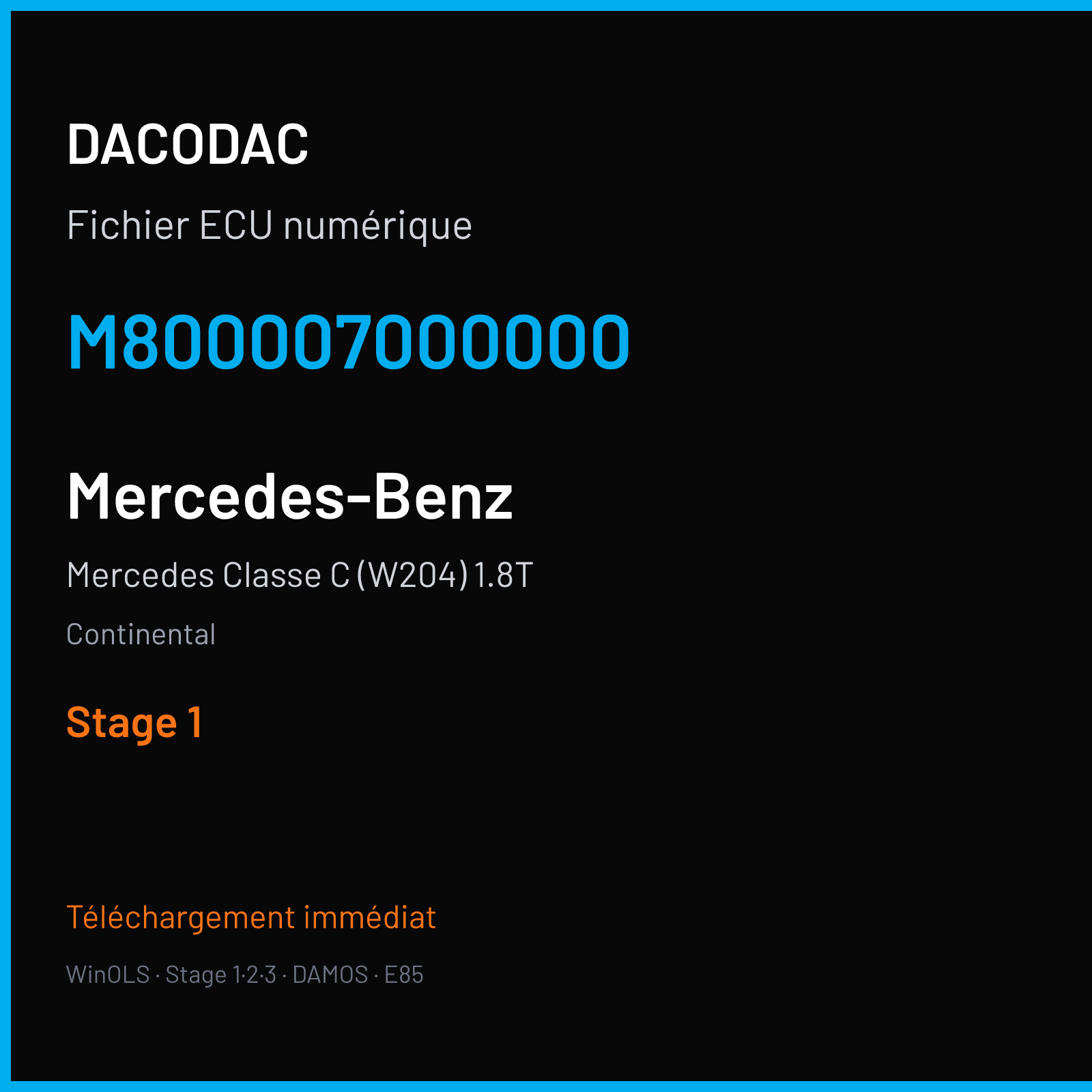 Mercedes Classe C (W204) 1.8T (2012) — Continental — M800007000000 — Stage 1