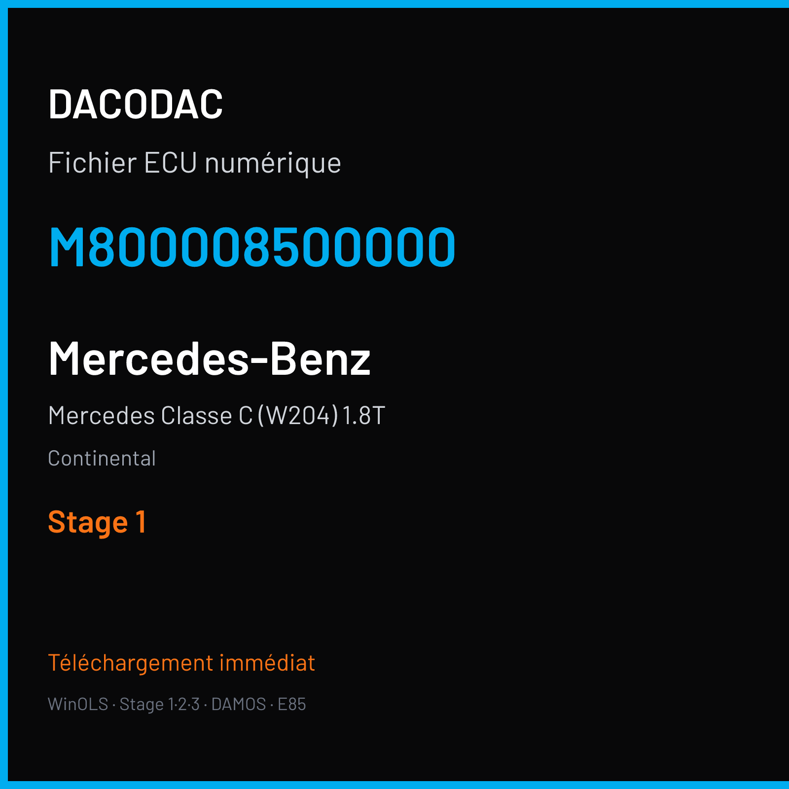 Mercedes Classe C (W204) 1.8T (2011) — Continental — M800008500000 — Stage 1