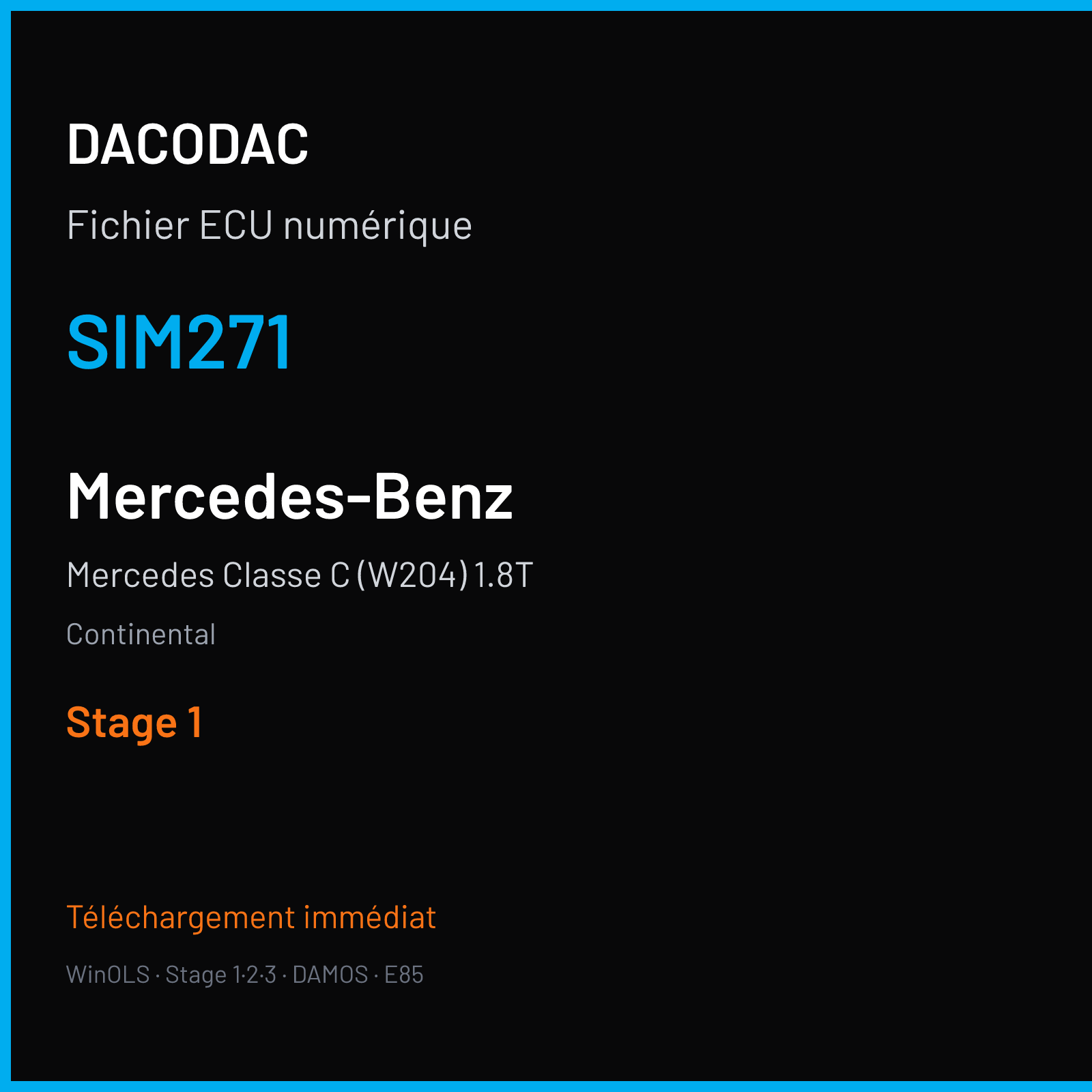 Mercedes Classe C (W204) 1.8T (2012) — Continental — SIM271 — Stage 1