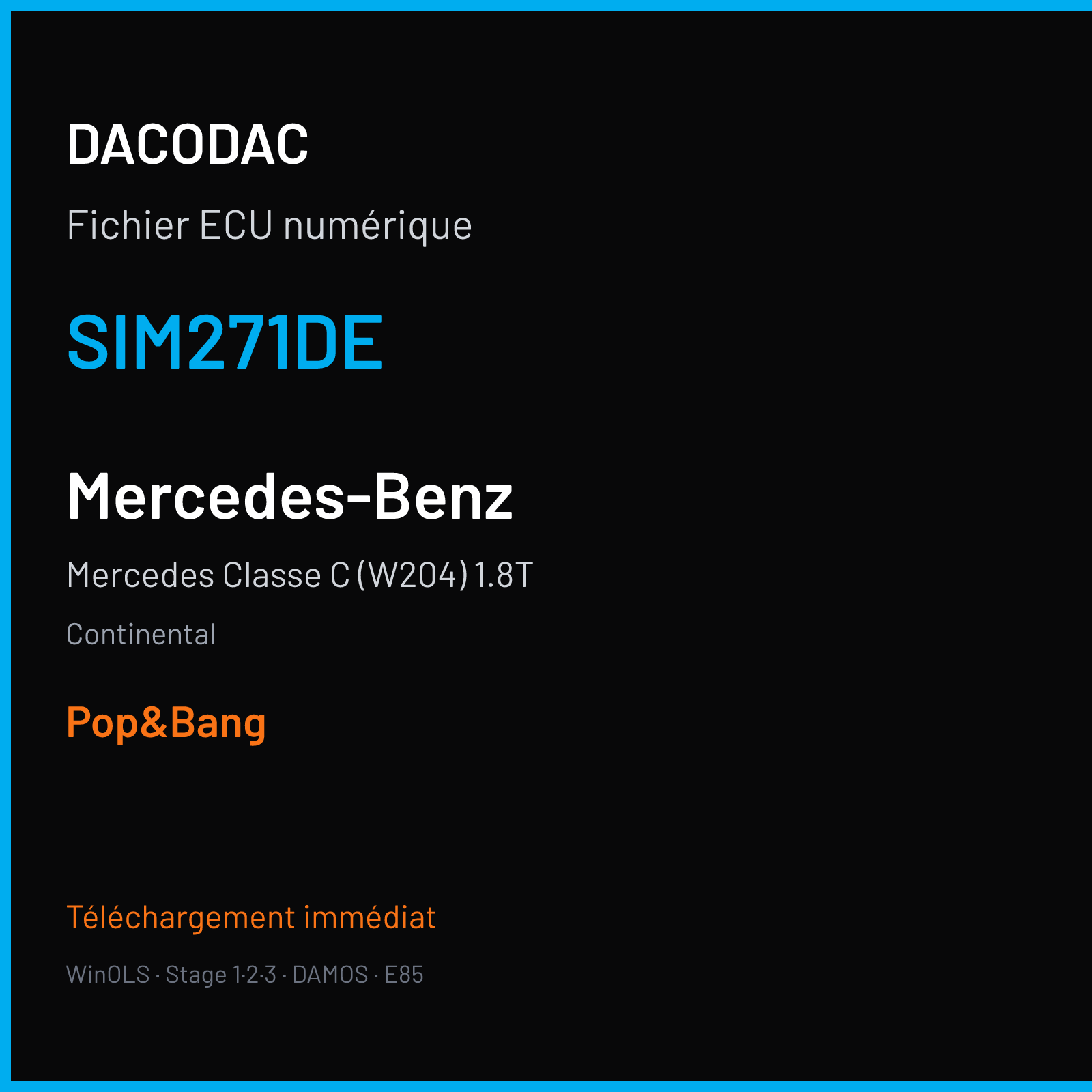 Mercedes Classe C (W204) 1.8T (2011) — Continental — SIM271DE — Pop&Bang