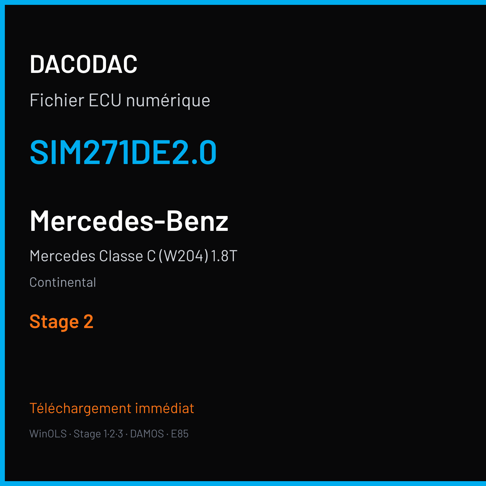 Mercedes Classe C (W204) 1.8T (2012) — Continental — SIM271DE2.0 — Stage 2