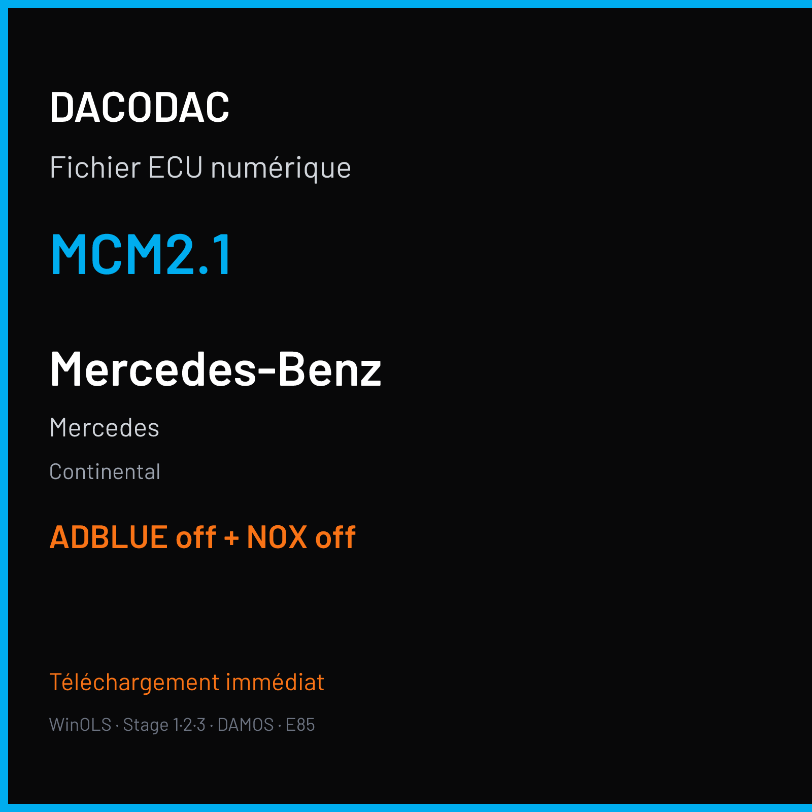 Mercedes — Continental — MCM2.1 — ADBLUE off + NOX off