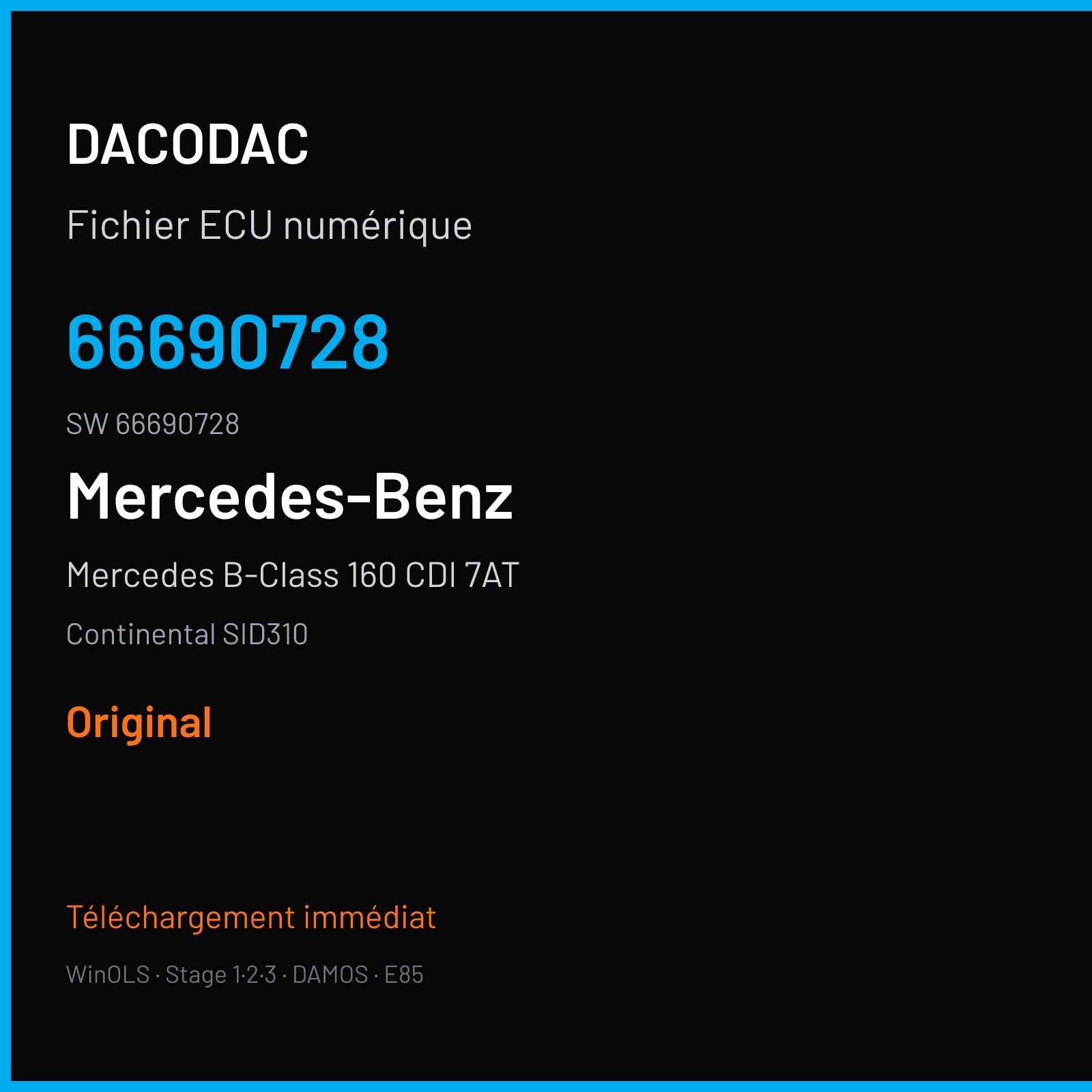 Mercedes B-Class 160 CDI 7AT 90 ch (2015) — Continental SID310 — 66690728 · 66690728 — Original