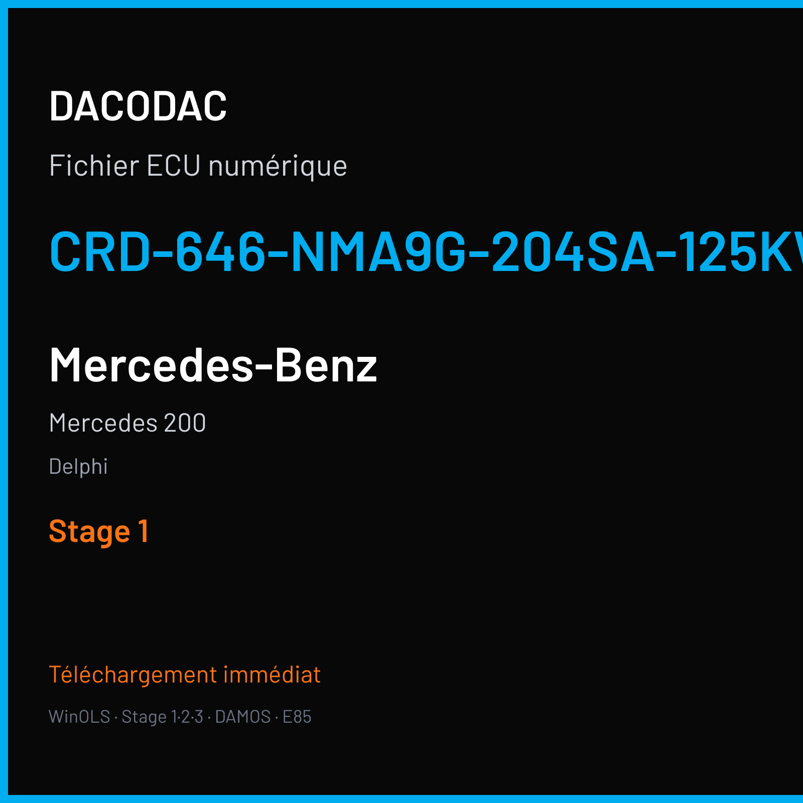 Mercedes 200 (2009) — Delphi — CRD-646-NMA9G-204SA-125KW-41OP-EF-ME-D55-0721X10 — Stage 1