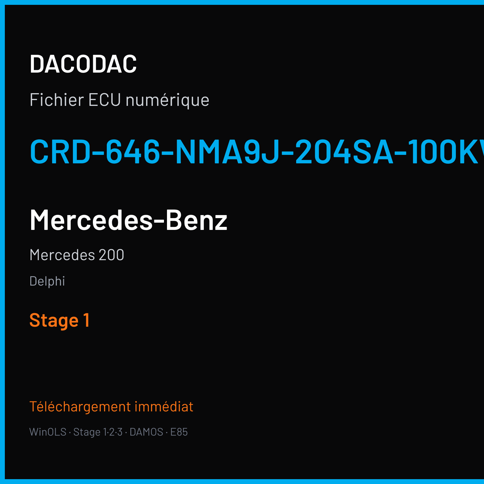 Mercedes 200 (2008) — Delphi — CRD-646-NMA9J-204SA-100KW-41O-EF-ME-D55-0746X12 — Stage 1