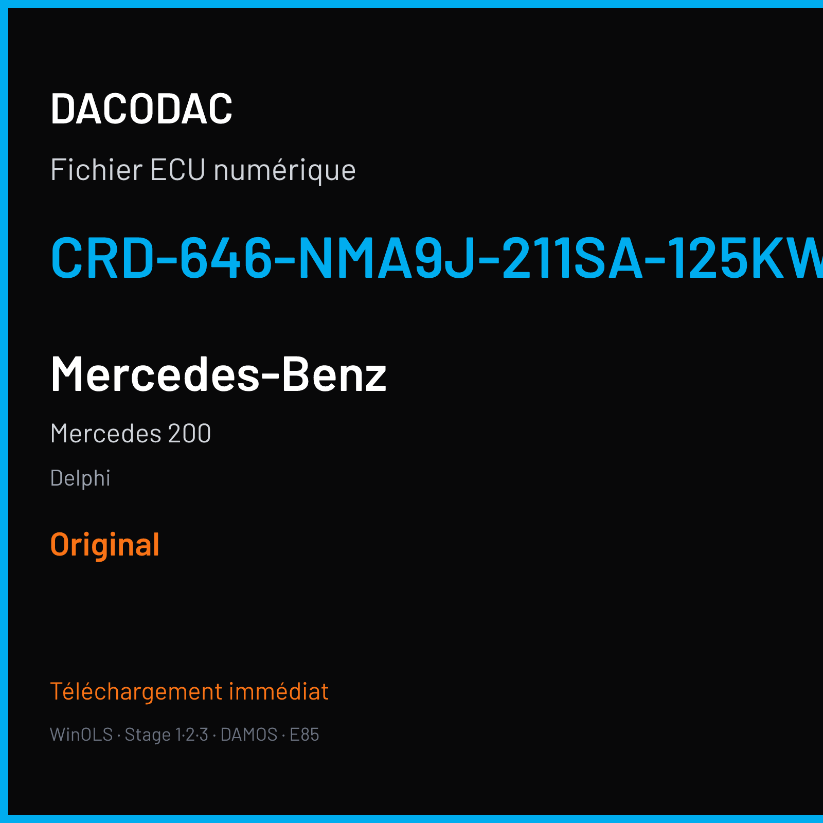 Mercedes 200 (2009) — Delphi — CRD-646-NMA9J-211SA-125KW-41OP-EF-ME-D50-0802X16 — Original