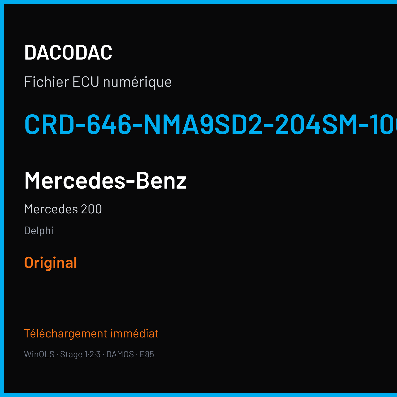 Mercedes 200 (2008) — Delphi — CRD-646-NMA9SD2-204SM-100KW-41OP-EF-ME-D55-1015X25 — Original