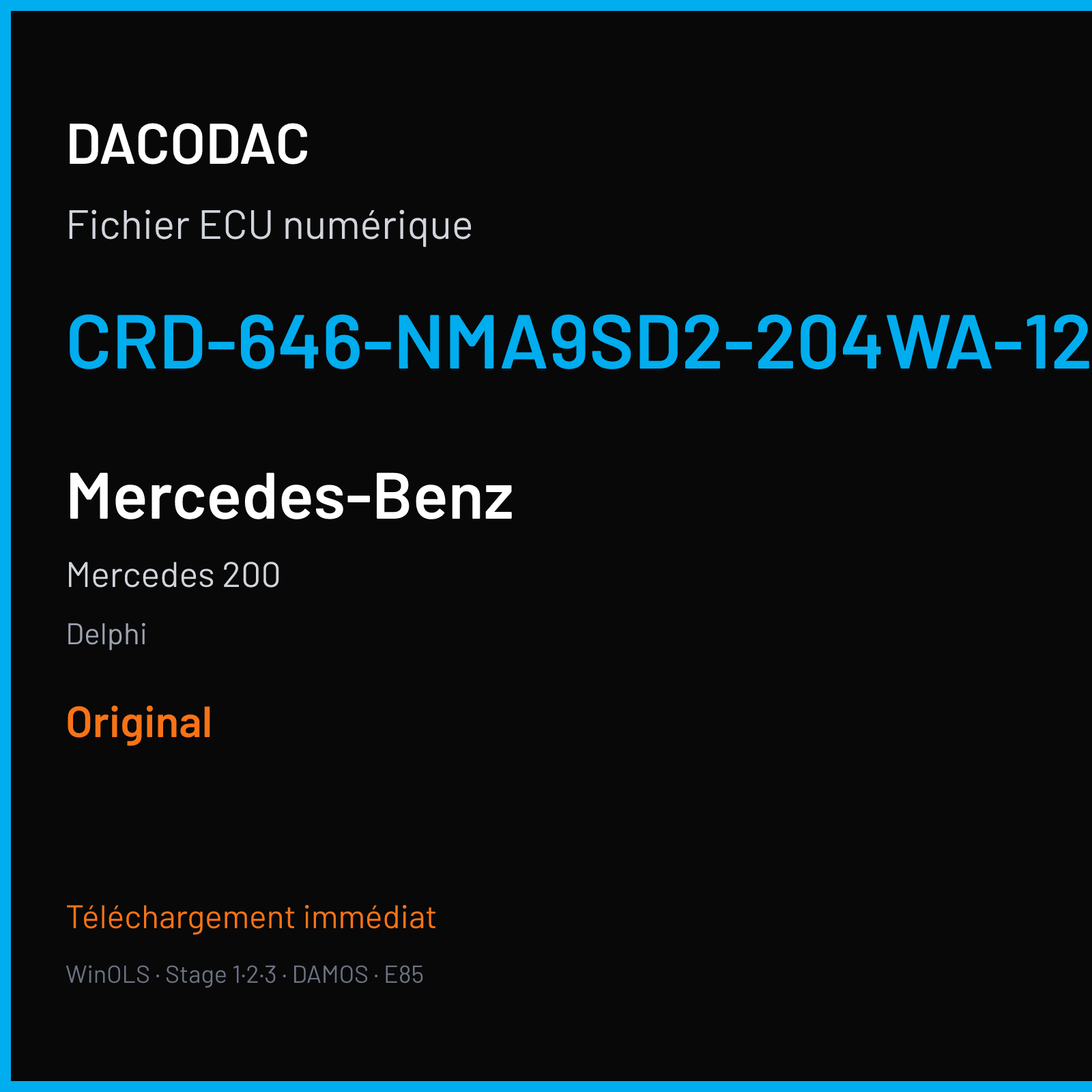 Mercedes 200 (2008) — Delphi — CRD-646-NMA9SD2-204WA-125KW-41OP-EF-ME-D55-1015X25 — Original