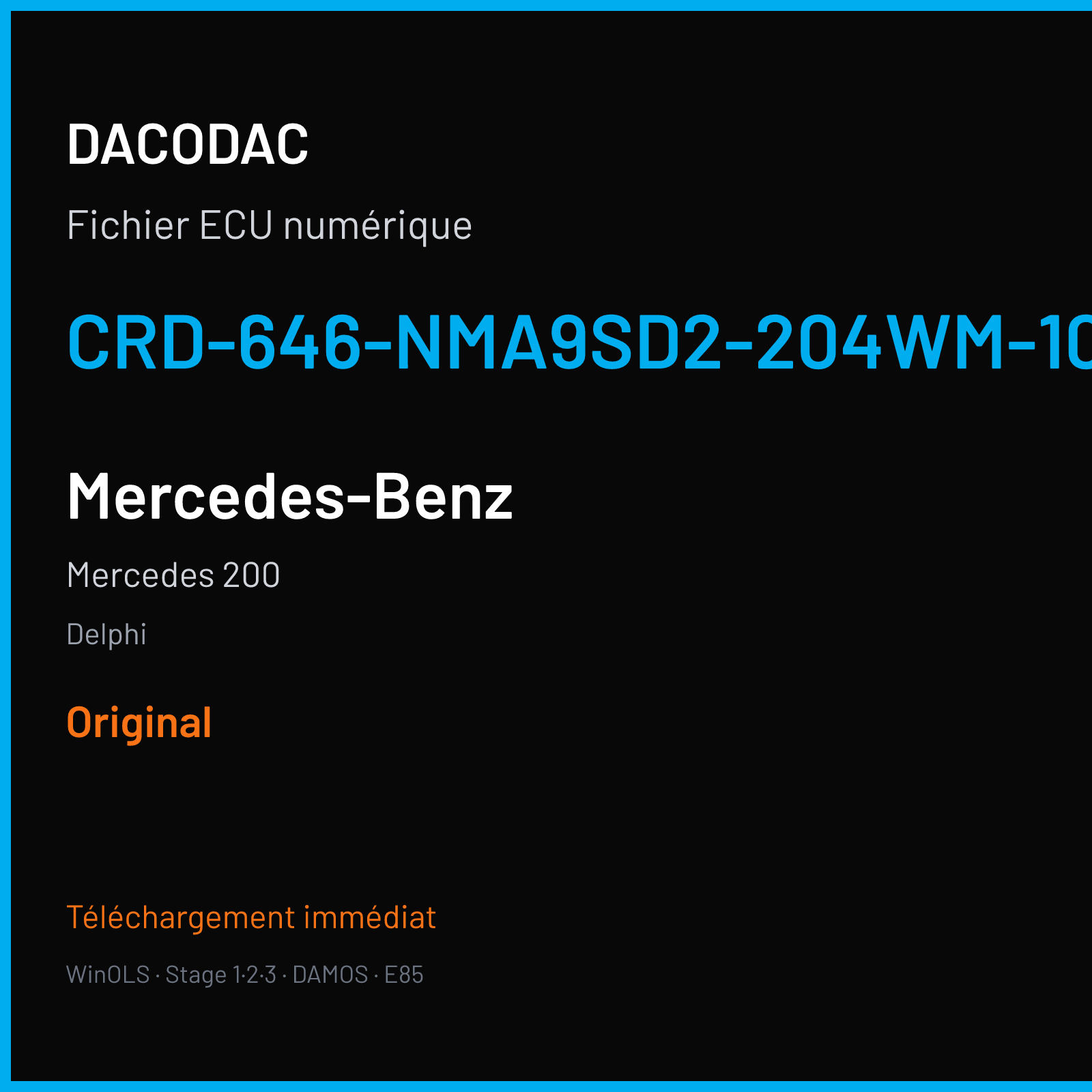 Mercedes 200 (2012) — Delphi — CRD-646-NMA9SD2-204WM-100KW-41O-EF-ME-D55-1015X25 — Original