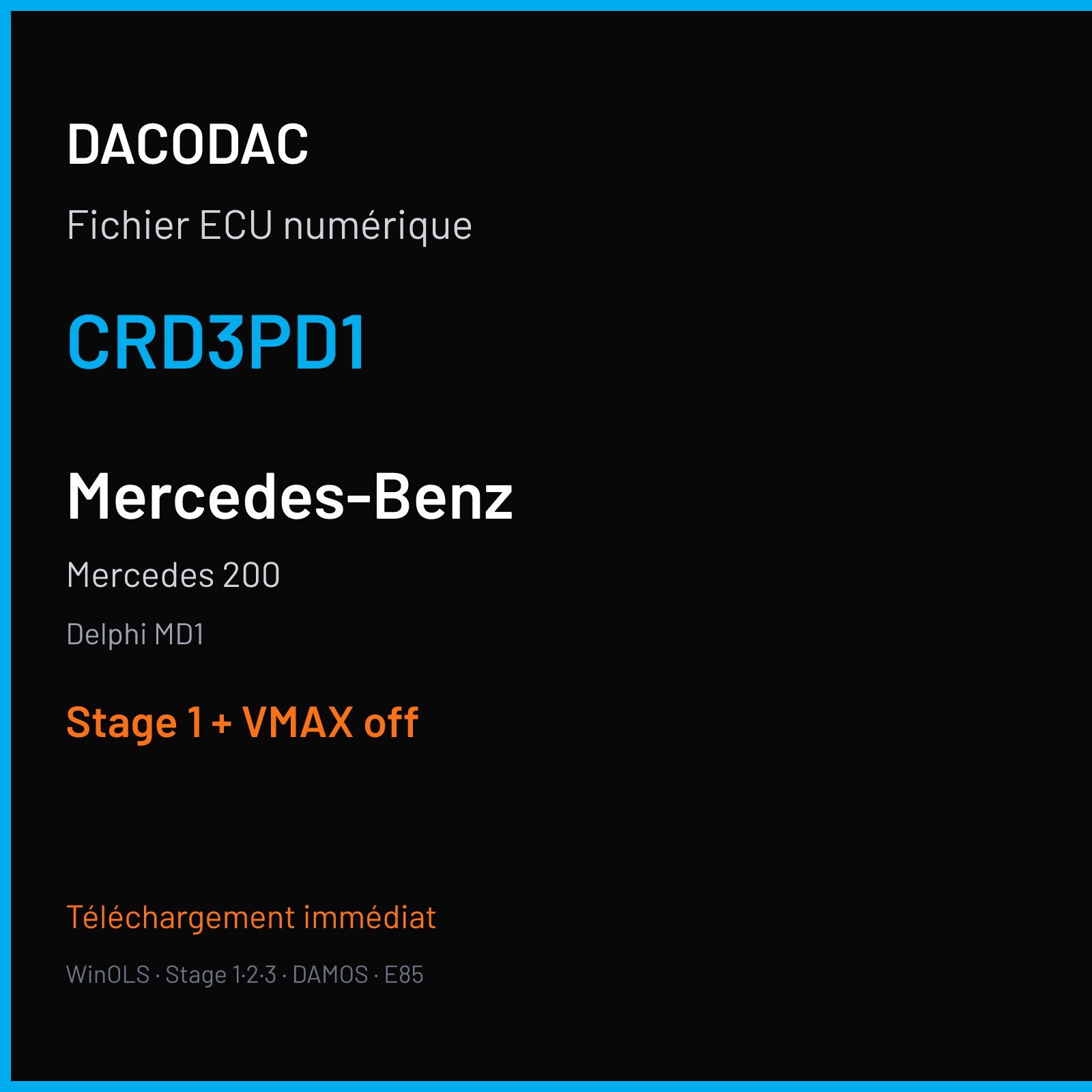 Mercedes 200 (2017) — Delphi MD1 — CRD3PD1 — Stage 1 + VMAX off