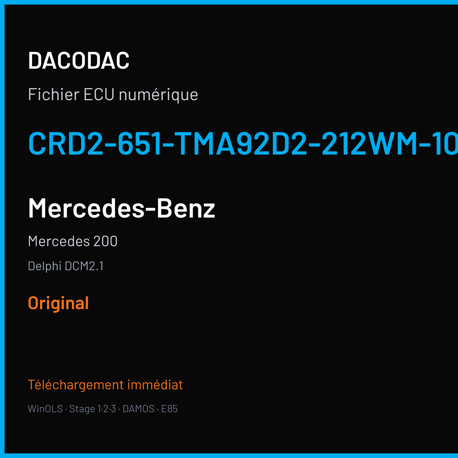Mercedes 200 (2011) — Delphi DCM2.1 — CRD2-651-TMA92D2-212WM-100KW-4ASLVNT-DT2R-EU5OP — Original