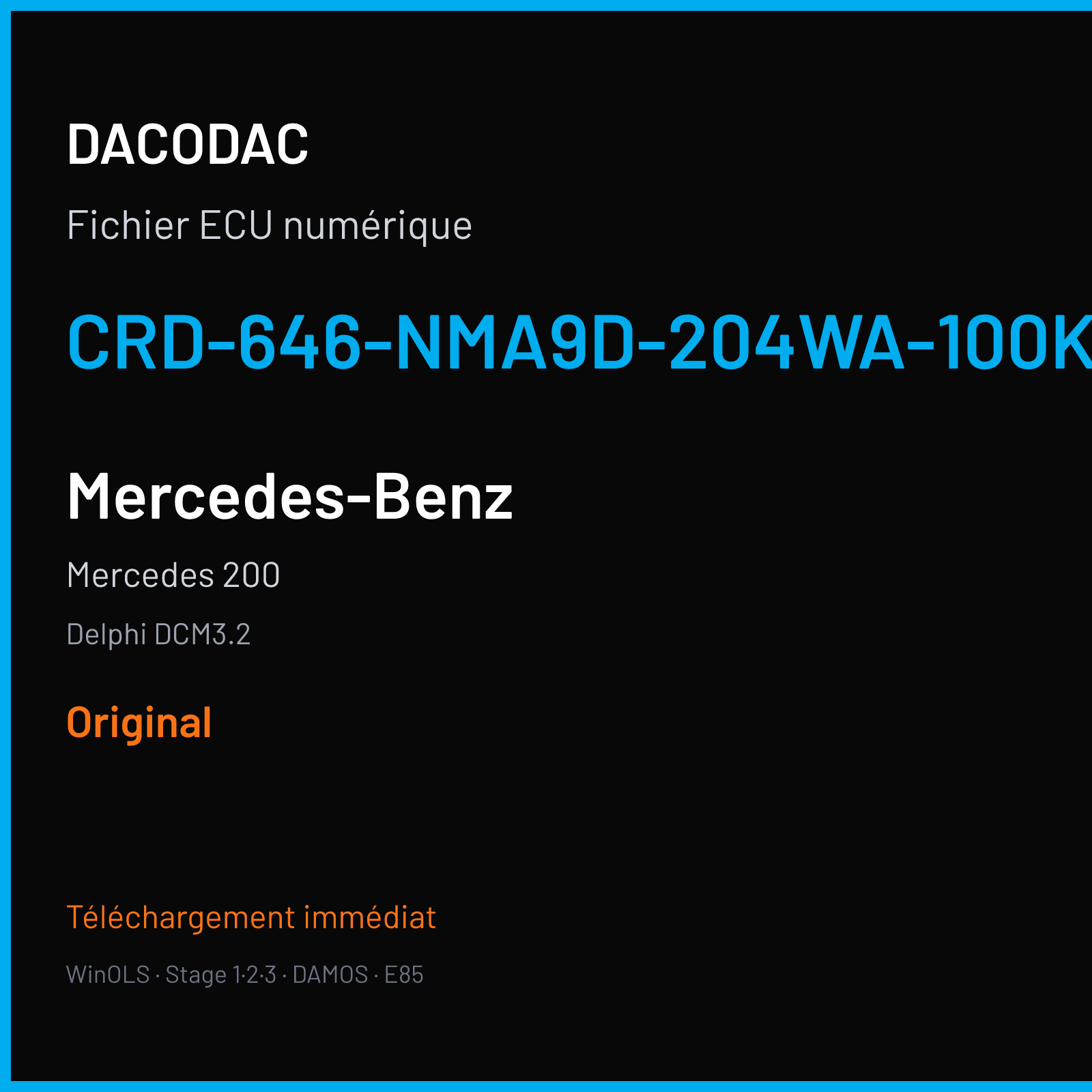 Mercedes 200 (2007) — Delphi DCM3.2 — CRD-646-NMA9D-204WA-100KW-41OP-EF-ME-D55-0708X08 — Original