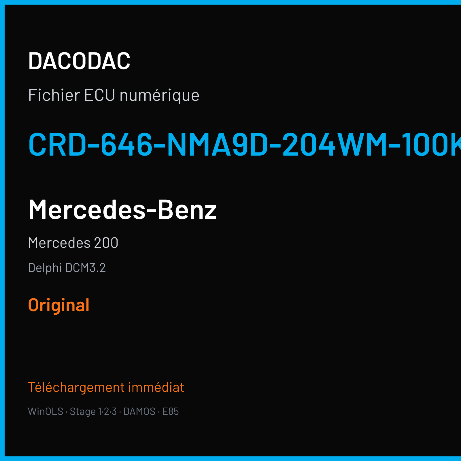 Mercedes 200 (2007) — Delphi DCM3.2 — CRD-646-NMA9D-204WM-100KW-41OP-EF-ME-D55-0708X08 — Original