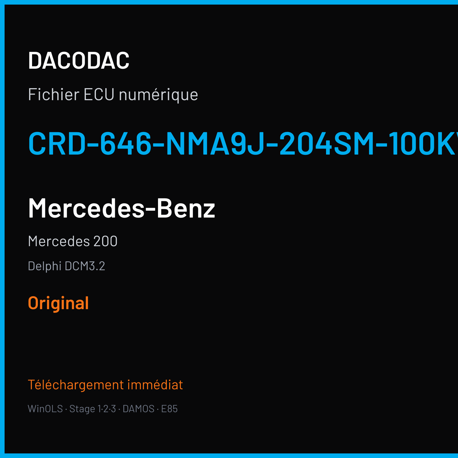 Mercedes 200 (2008) — Delphi DCM3.2 — CRD-646-NMA9J-204SM-100KW-41OP-EF-ME-D55-0746X12 — Original